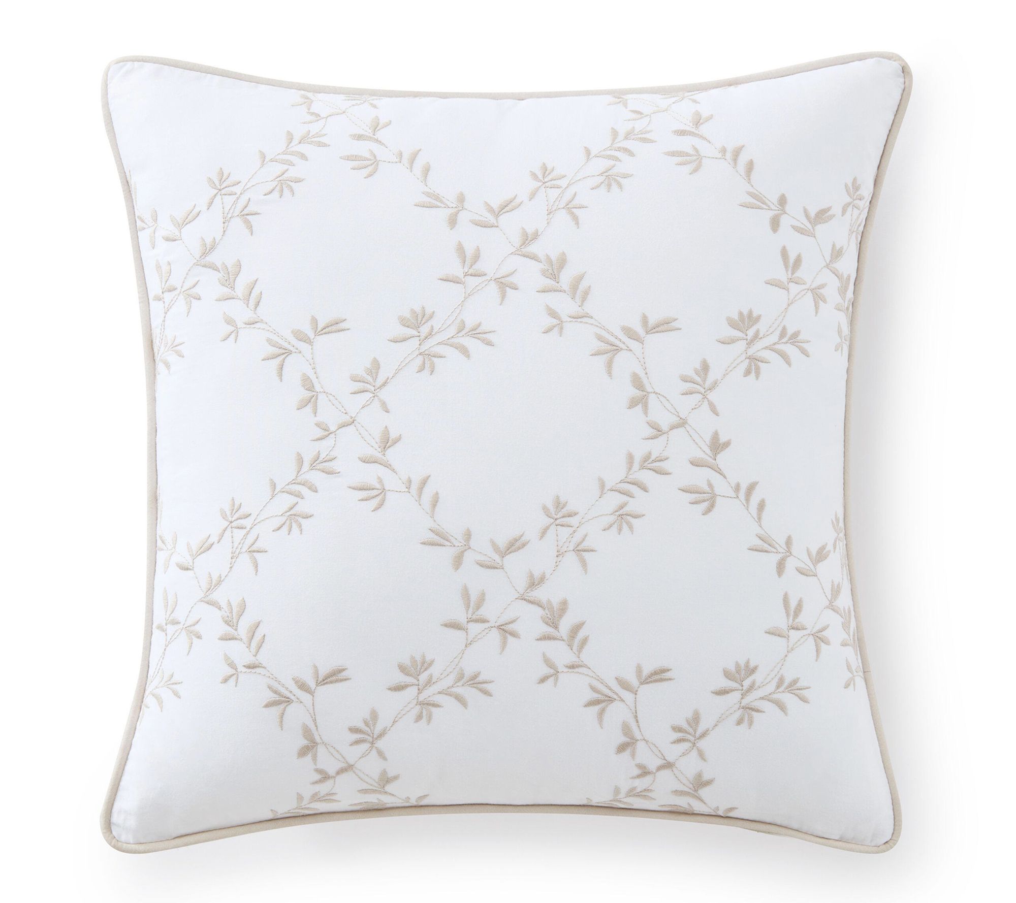 Martha Stewart Blooming Trellis White Cotton Decorative Pillow