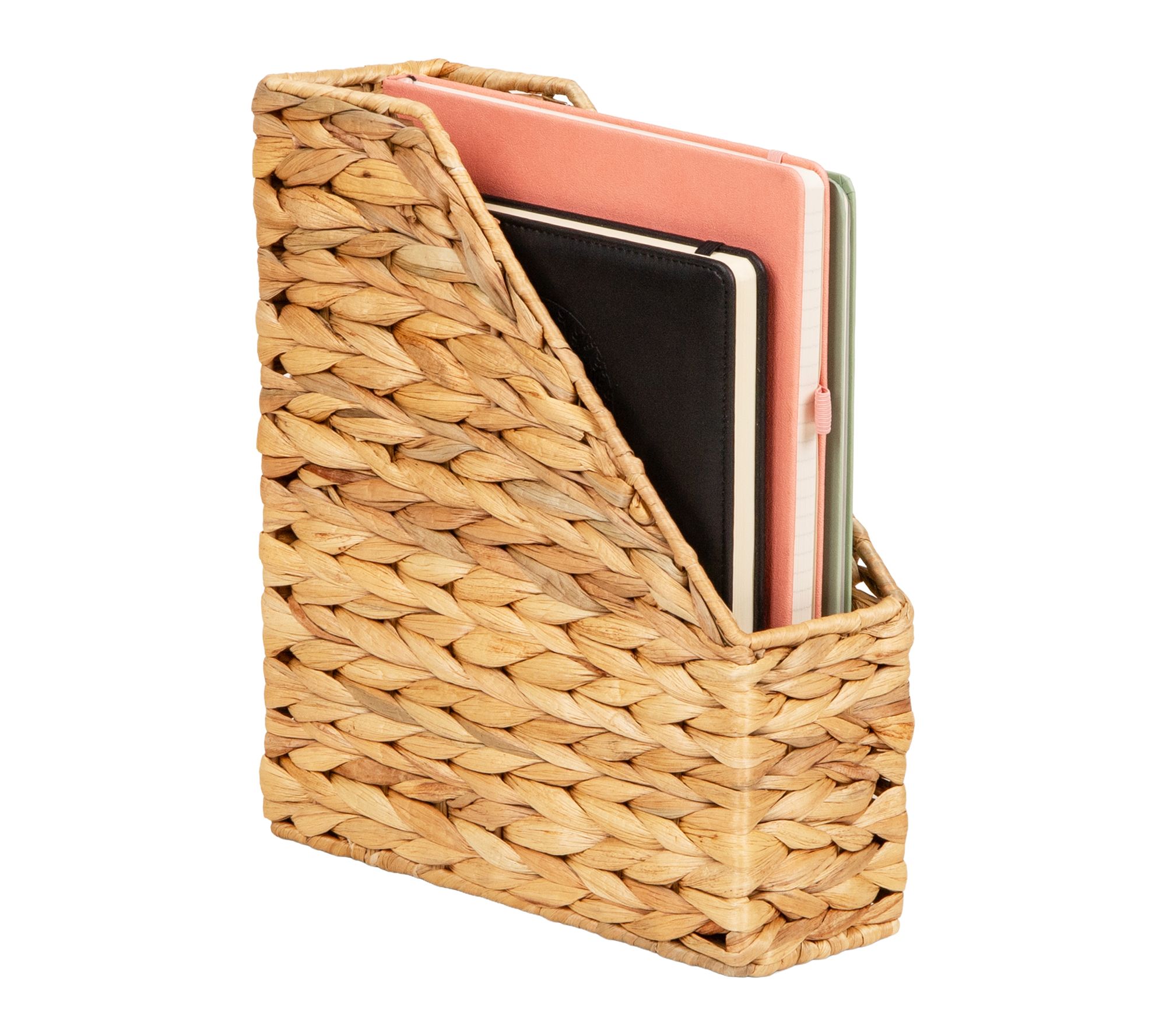 Mind Reader Rattan Vertical File Organizer withIron Frame