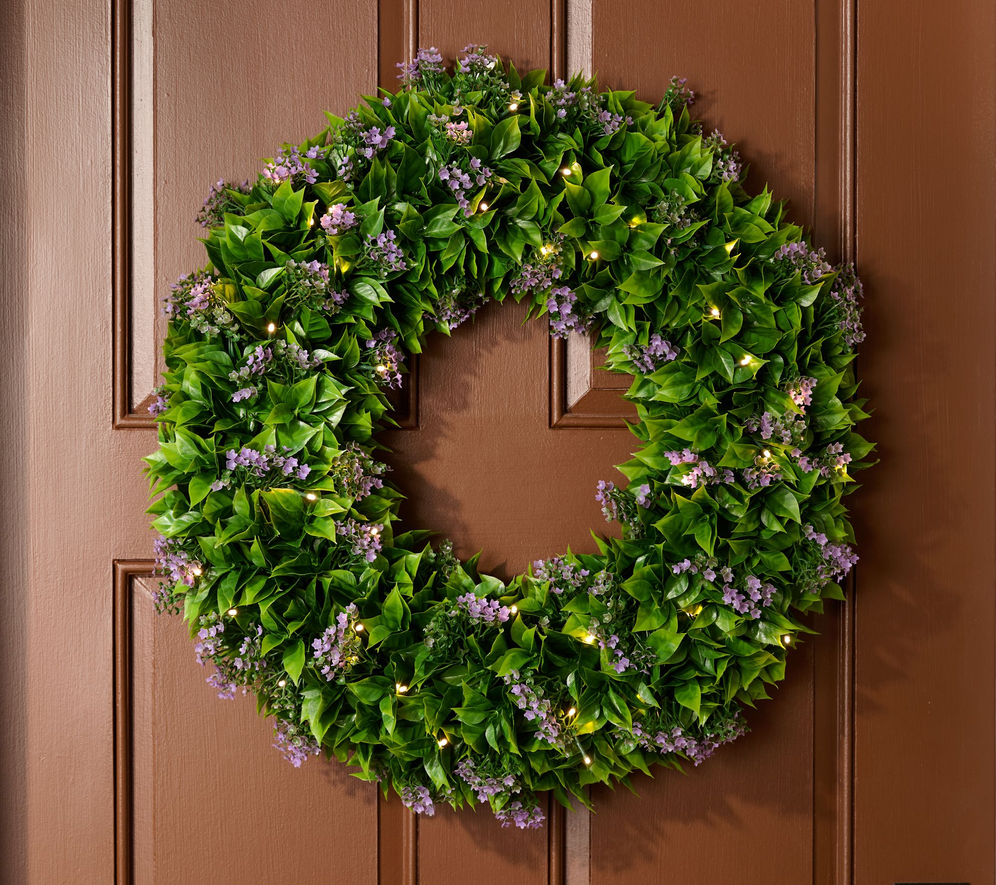 "As Is" Bethlehem Lights Illumin. 24" Wreath with Wispy Florals