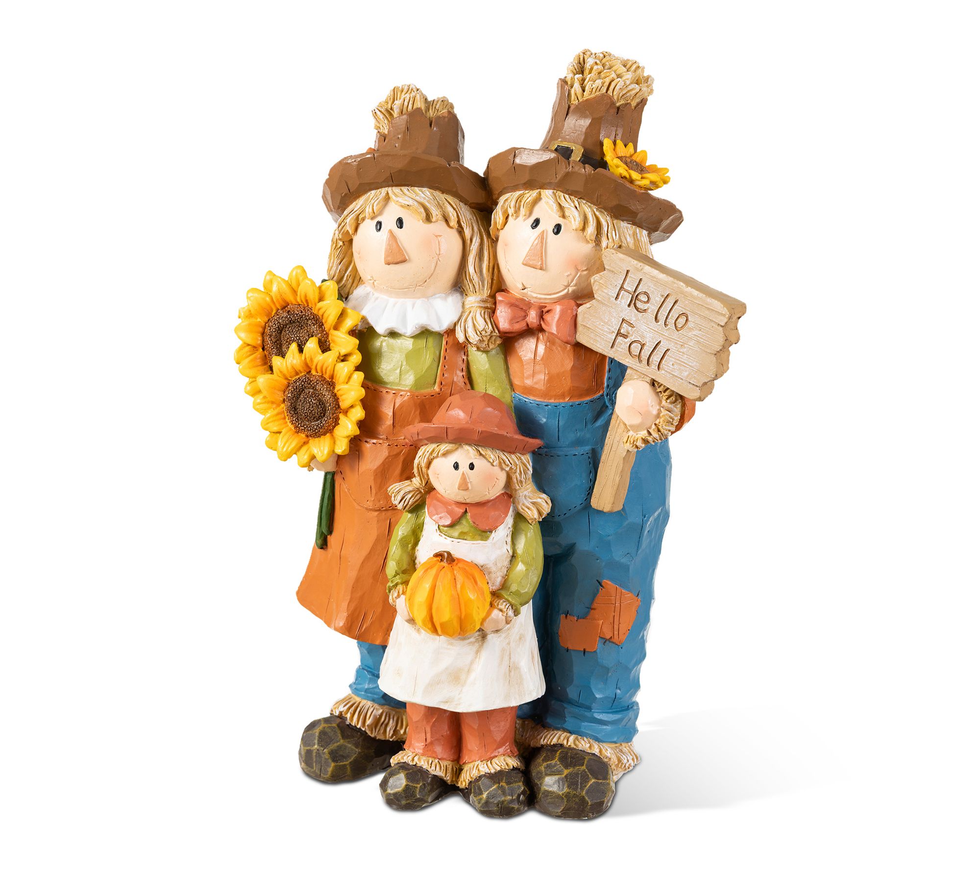 Glitzhome 10.5"H Fall Resin Scarecrow Family Table Decor