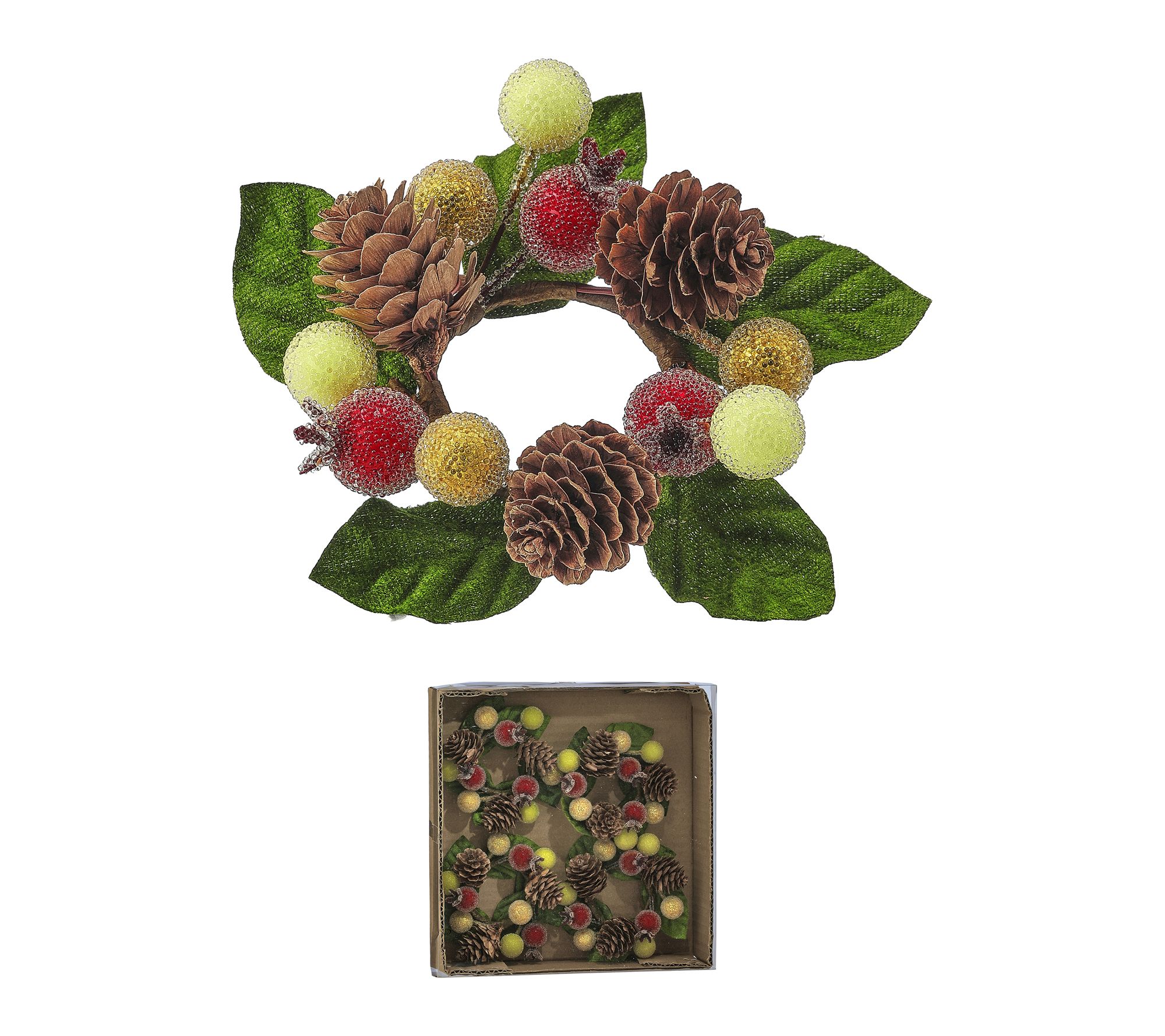 4" Mini Fruit Candle Ring Box of 4 by Valerie