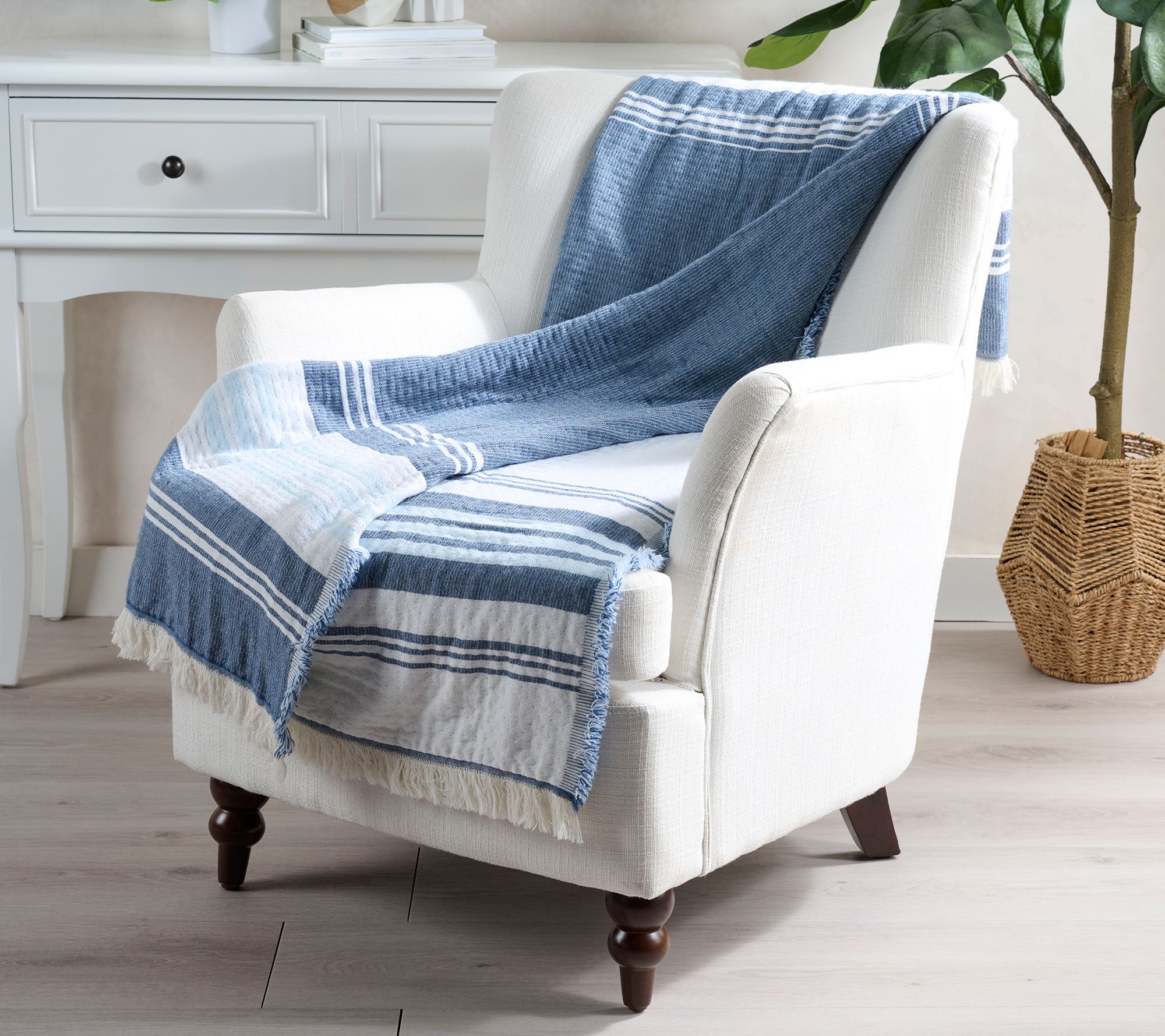 "As Is" Reverse Stripe 50"x60" Throw by Kim Gravel