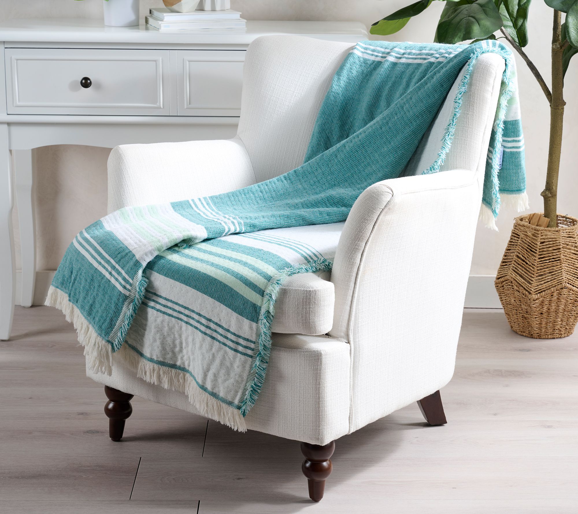 "As Is" Reverse Stripe 50"x60" Throw by Kim Gravel