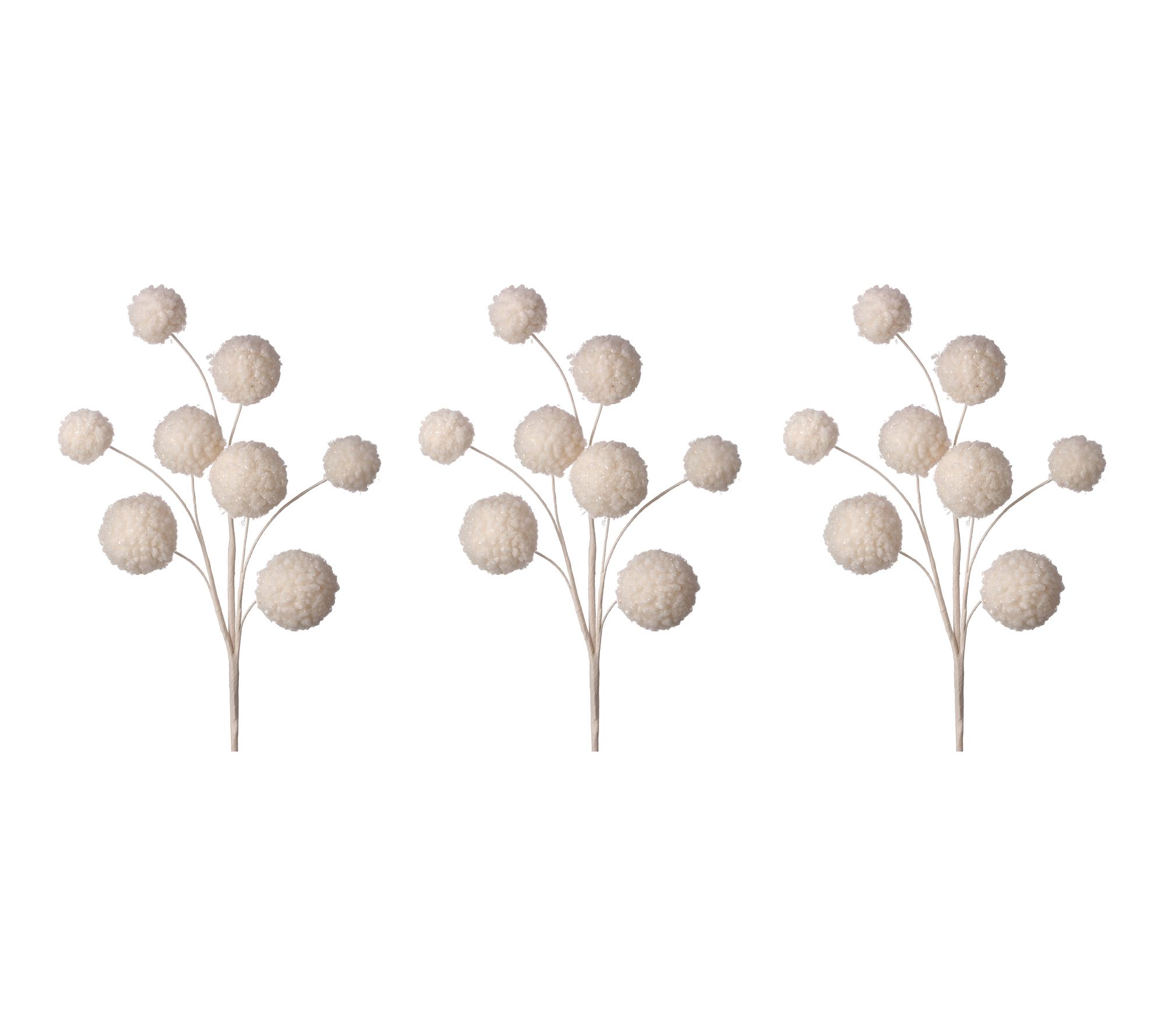 24" Woven Snowball Spray Set of 3 by Valerie