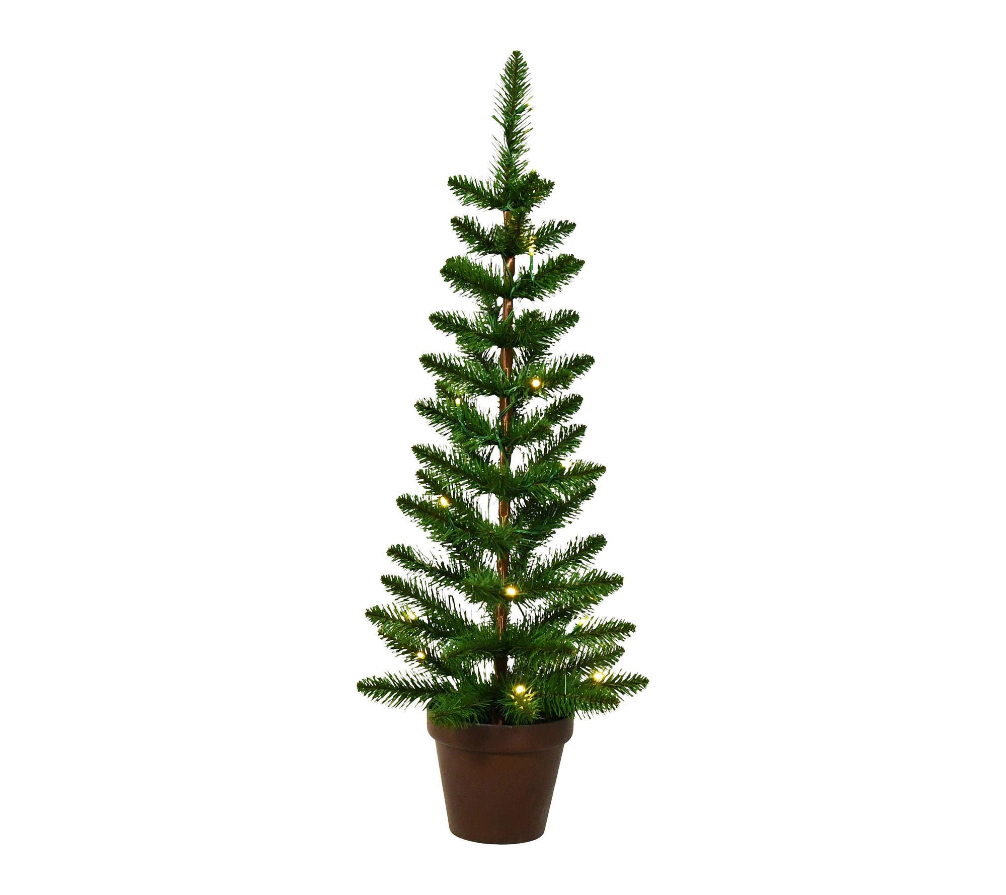 Santa's Workshop Inc 3' Pre-Lit Slim Potted Christmas Tree