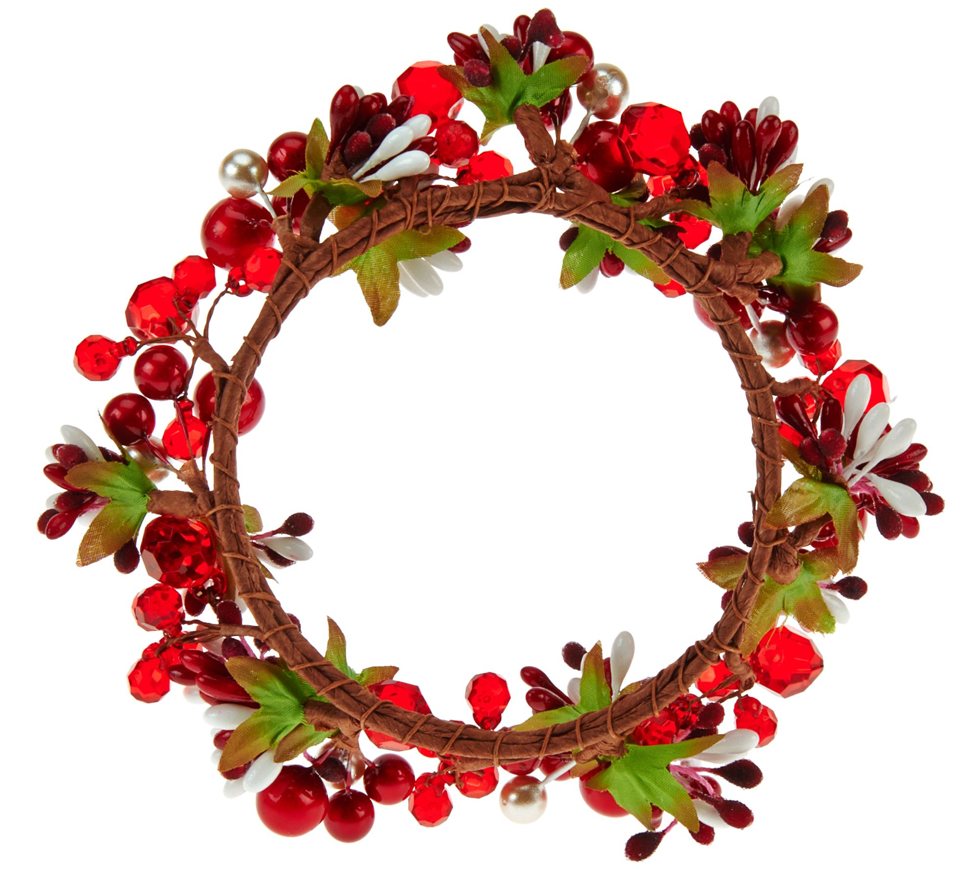 Set of 3 Holiday Berry Candle Rings by Valerie - QVC.com