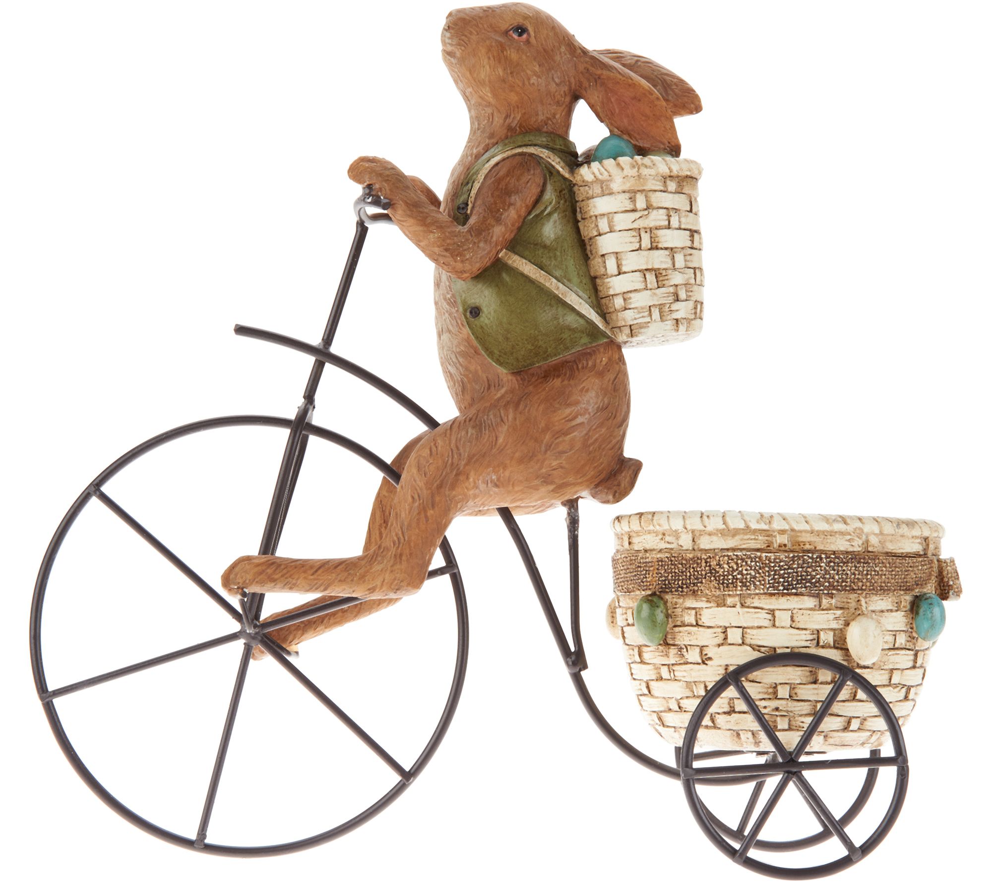 Bunny Riding Tricycle w/ Basket Figure by Valerie