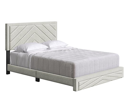 Boyd Sleep Baroque Linen Upholstered Full Platform Bed