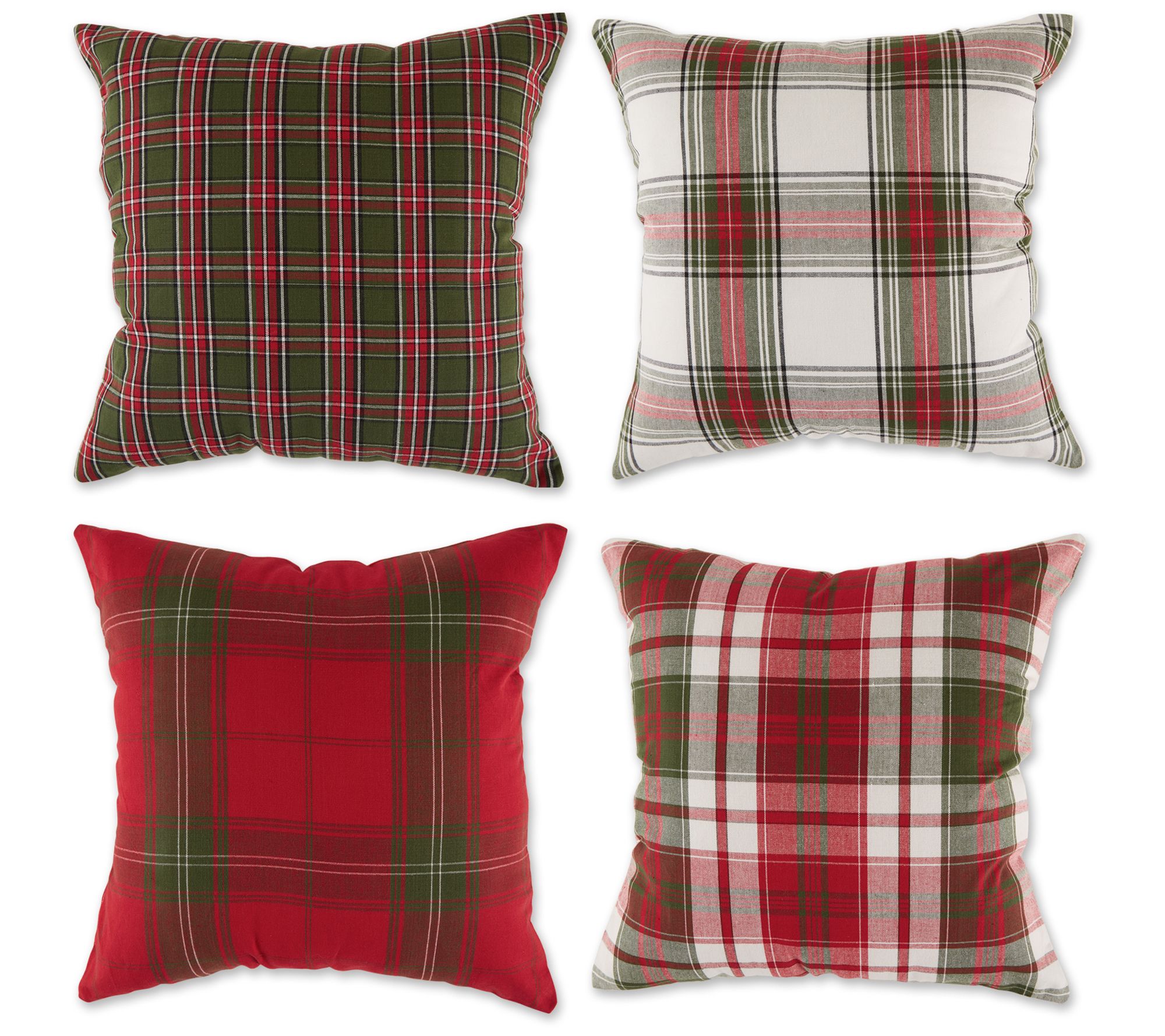 Design Imports Buffalo Check Set of 4 Pillow Covers Red & Black