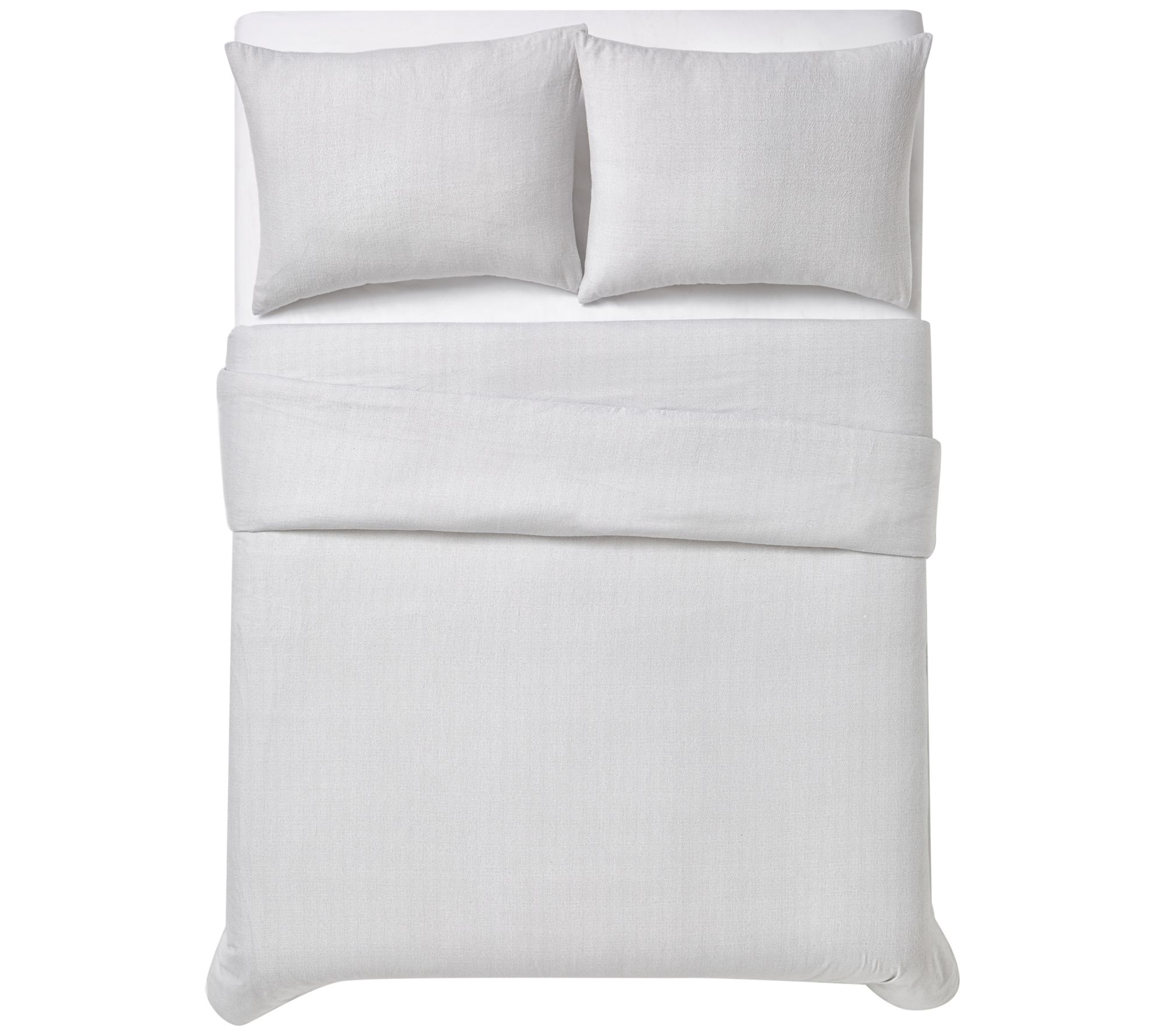 London Fog Herringbone Twin XL 2 Piece FlannelDuvet Cover Set