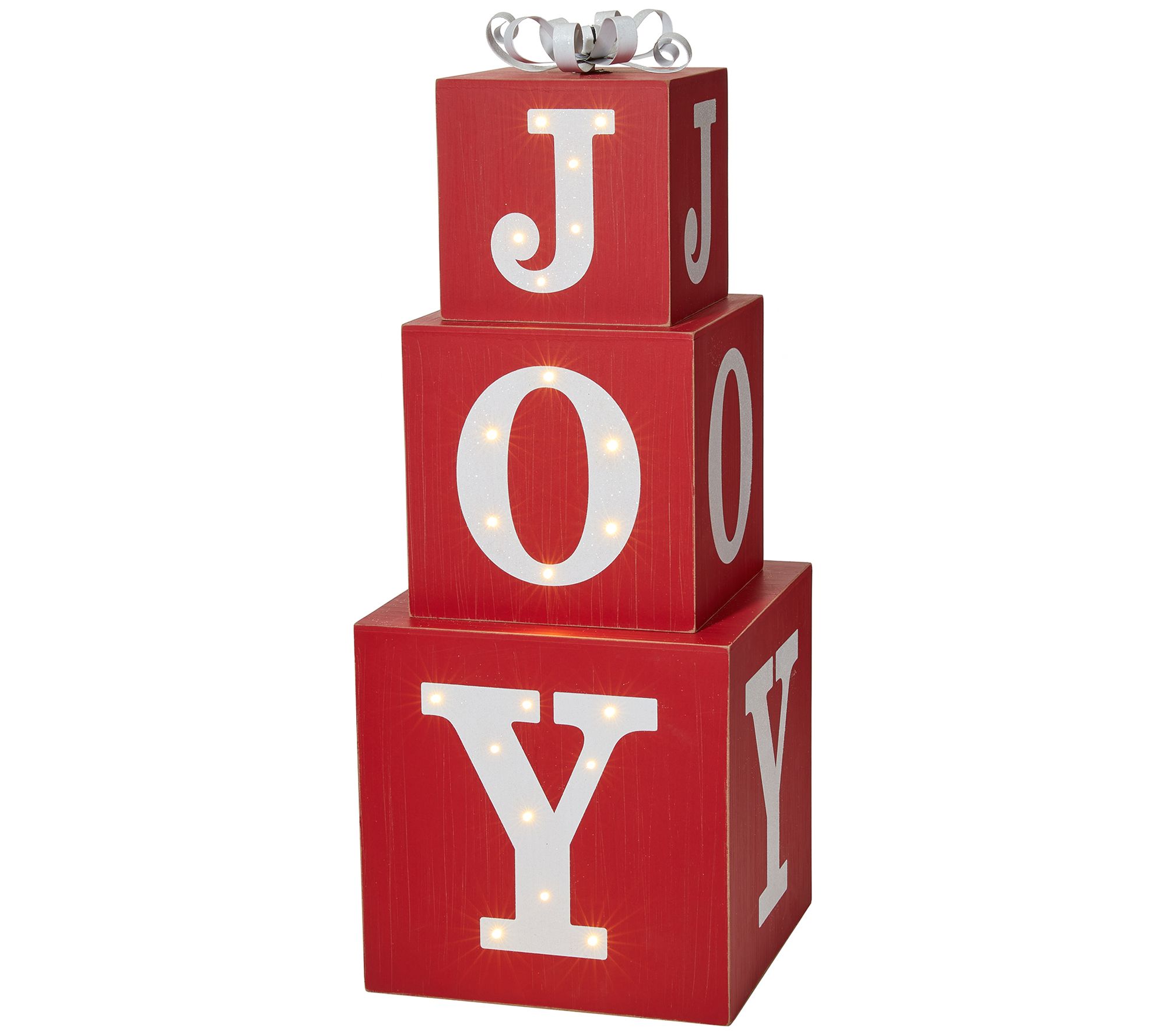 Glitzhome 32"H JOY Stackable Nesting Christmas Boxes