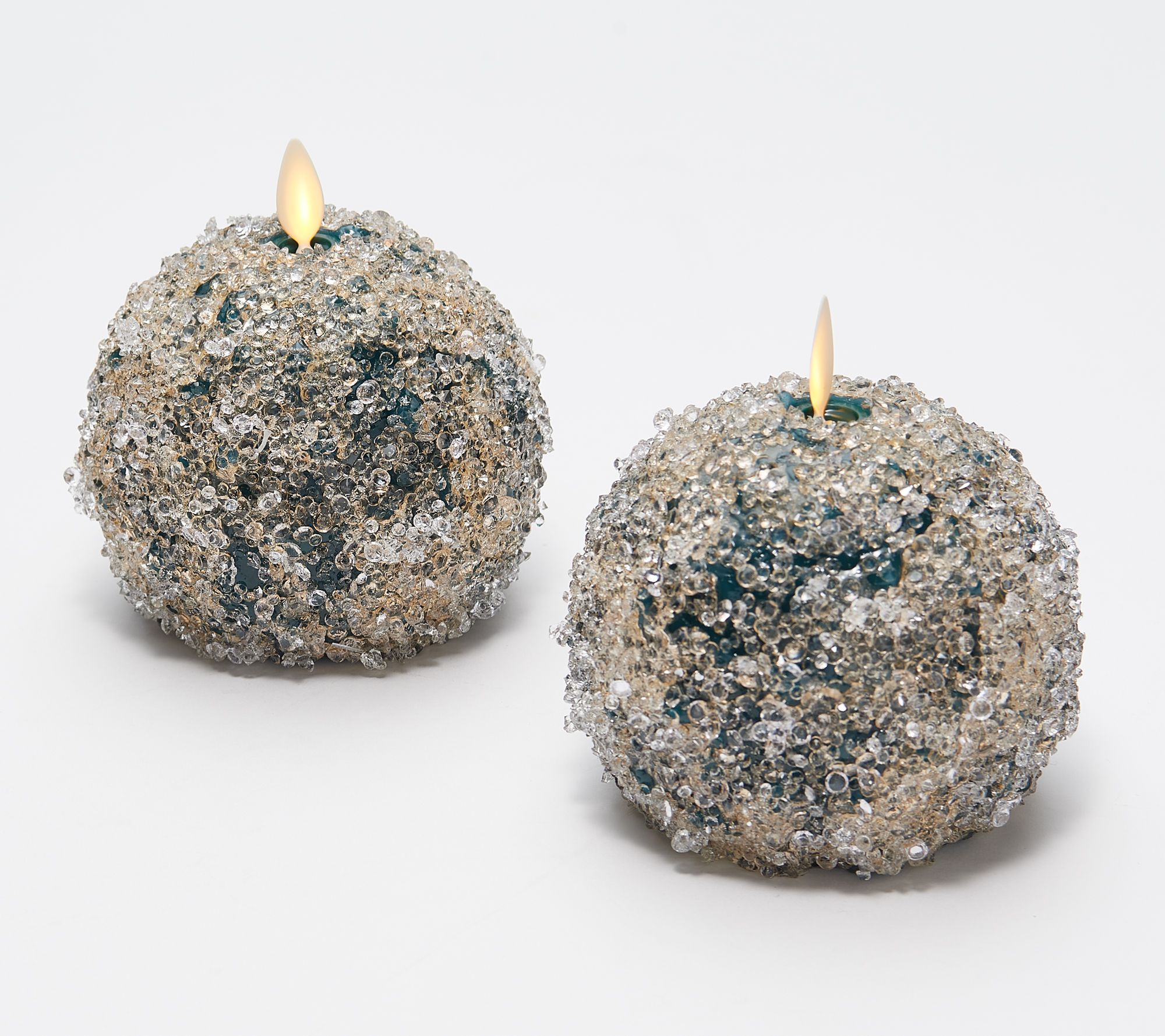"As Is" Luminara Set2 Flameless Crystal Bead Spheres