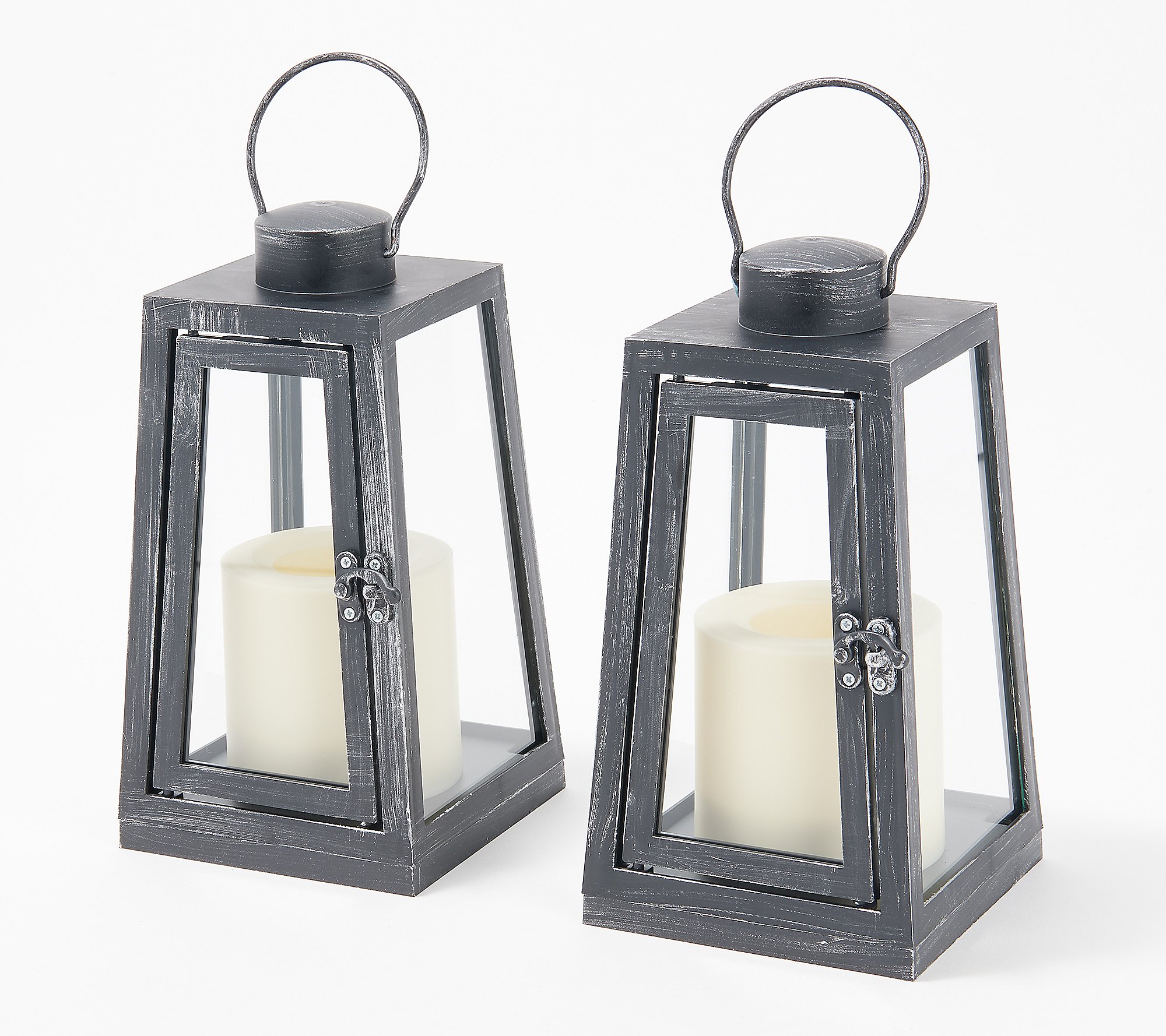 Candle Impressions Set of (2) 7" Tapered Lanterns