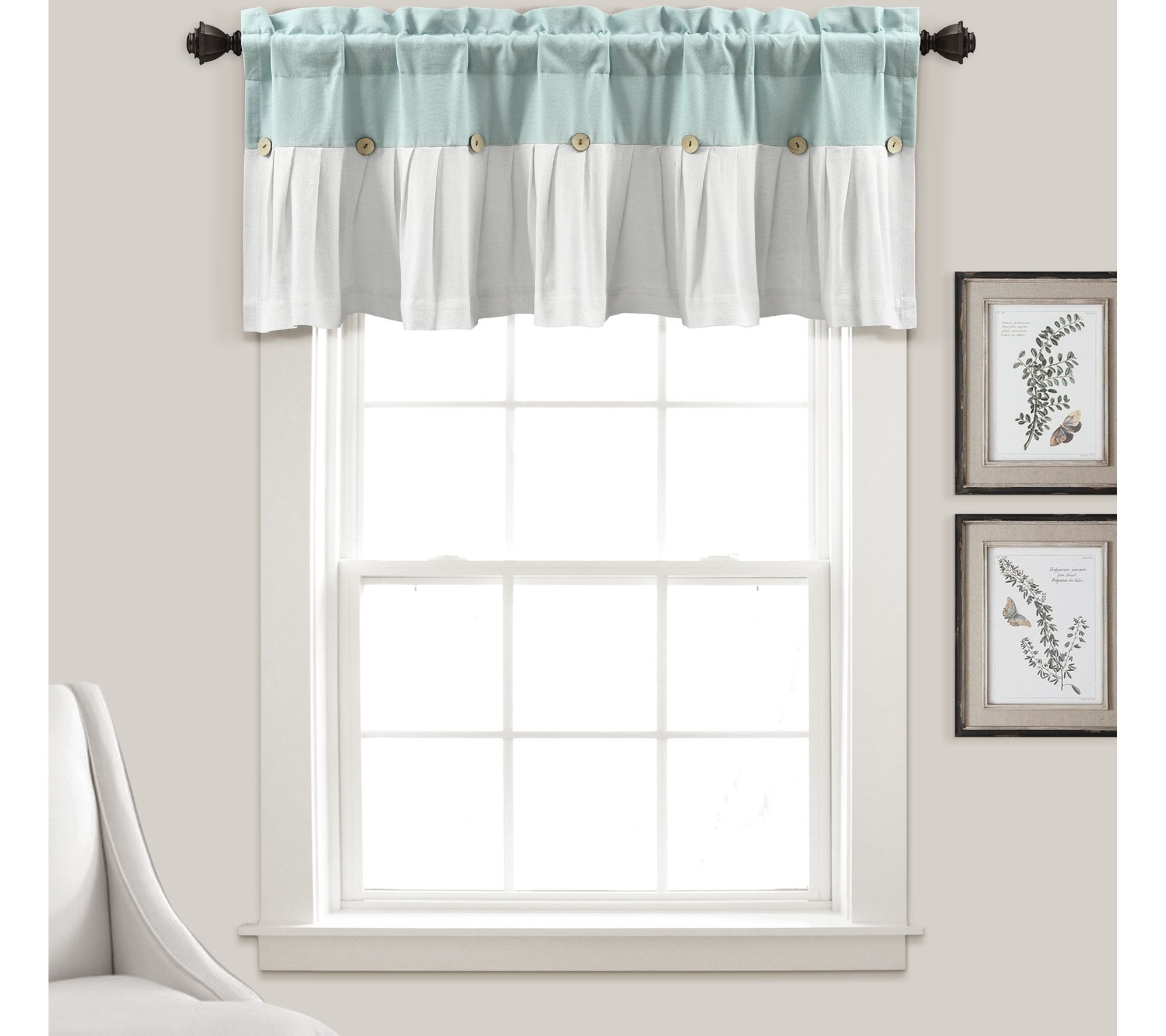 Linen Button Valance 52X18 2" Header