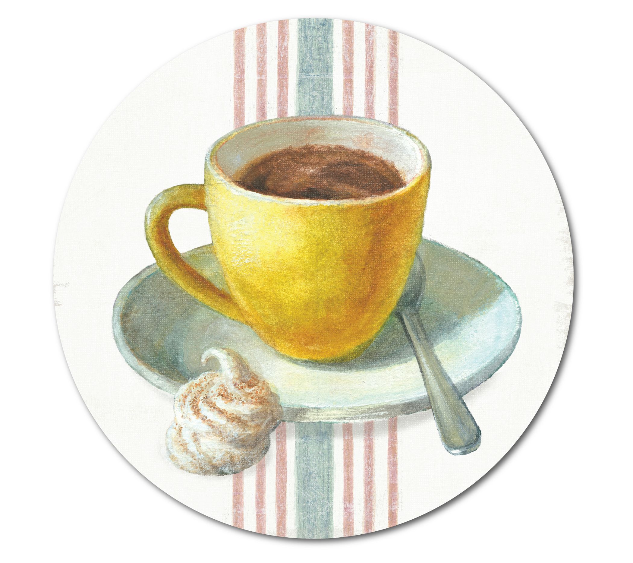 Courtside Market Wake Me Up Coffee IV 12" x 12"Circular Wood