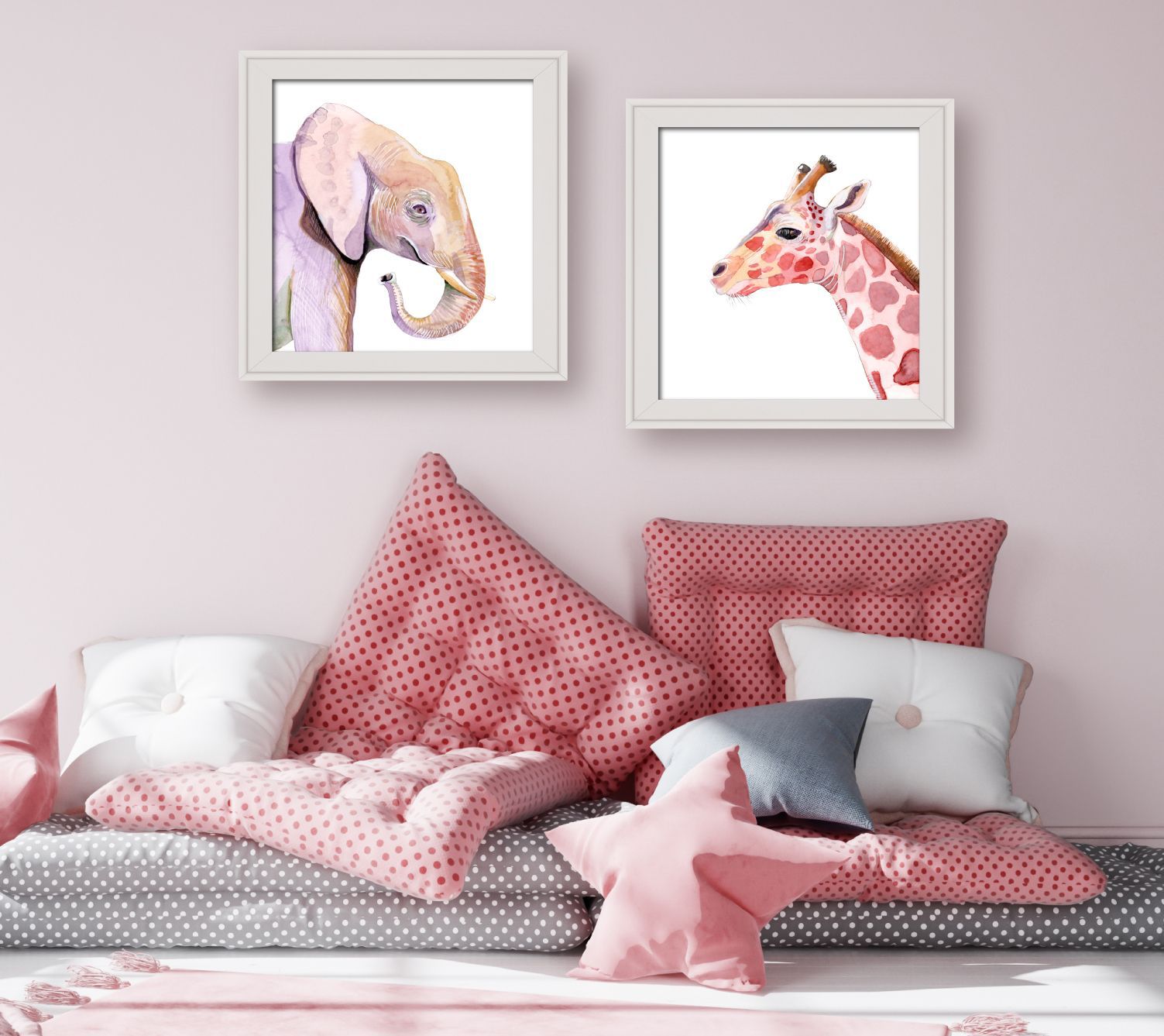 Courtside Market Baby Elephant 16" x 16" FramedArt Set