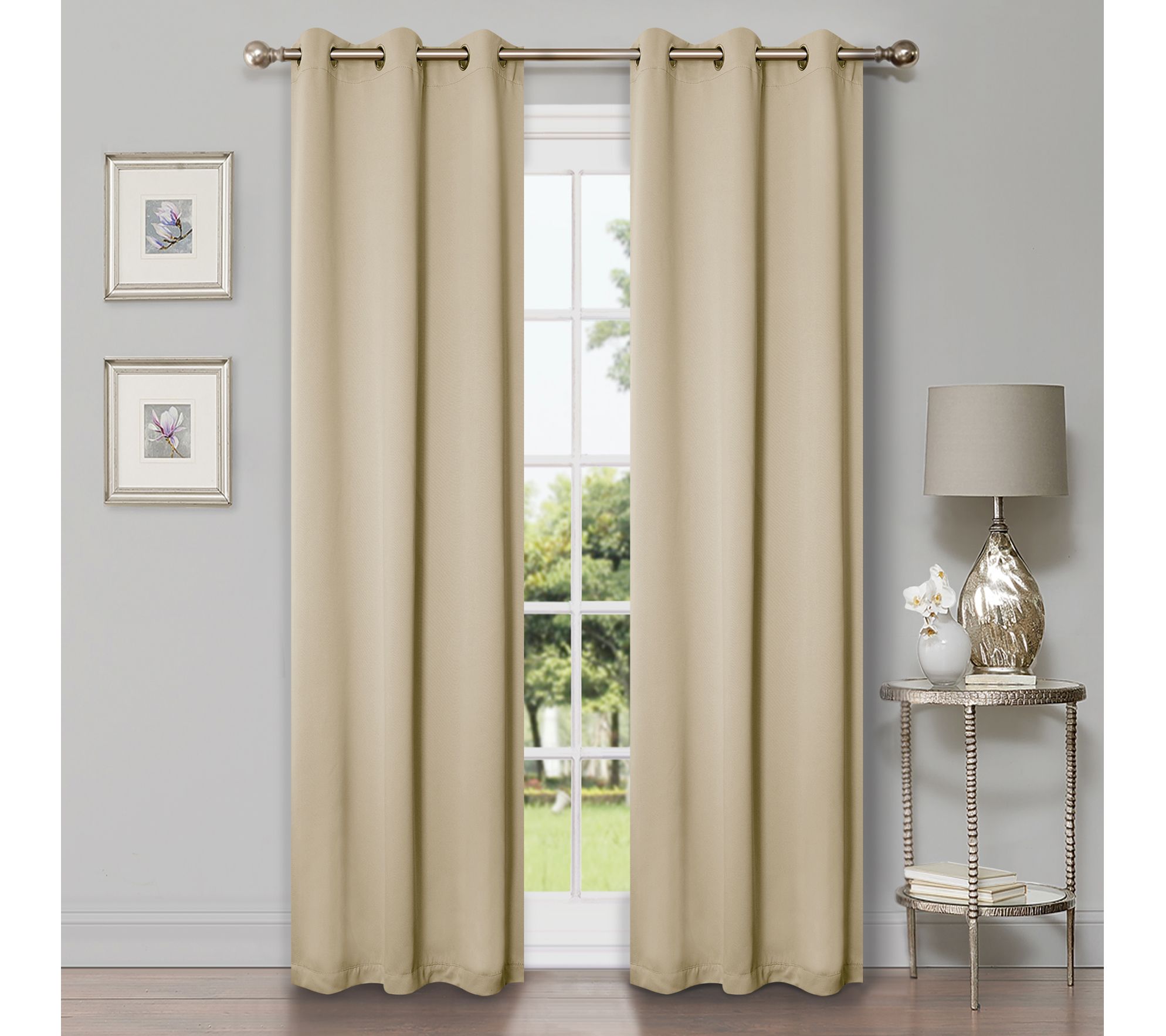 Superior Modern Solid Blackout 2-Piece Curtain Set, 42x84