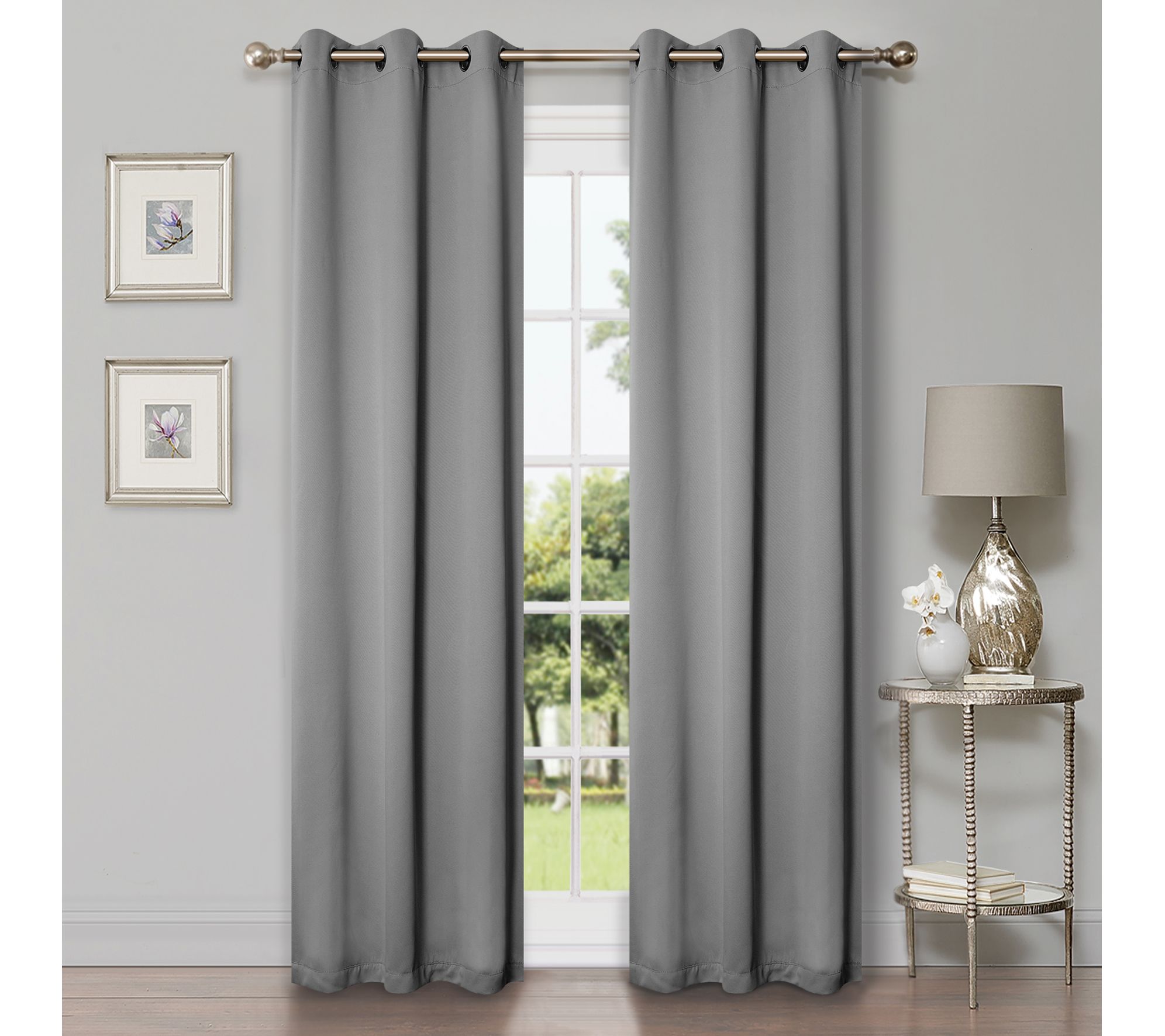 Superior Modern Solid Blackout 2-Piece Curtain Set, 42x84