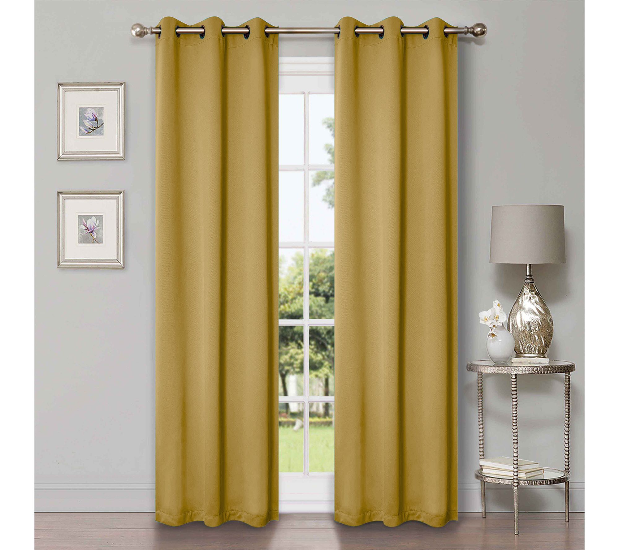 Superior Modern Solid Blackout 2-Piece Curtain Set, 42x84