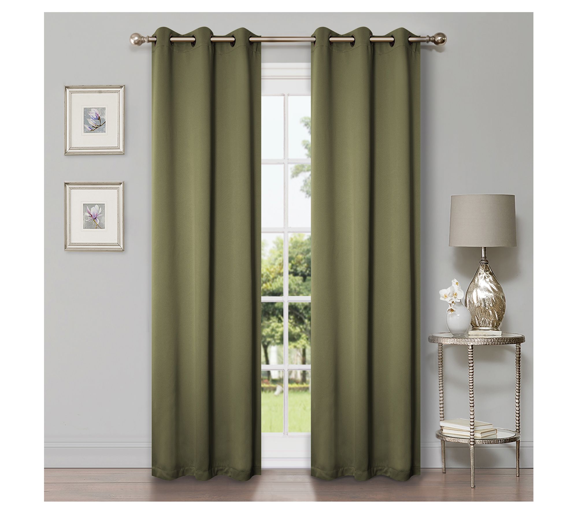 Superior Modern Solid Blackout 2-Piece Curtain Set, 42x84