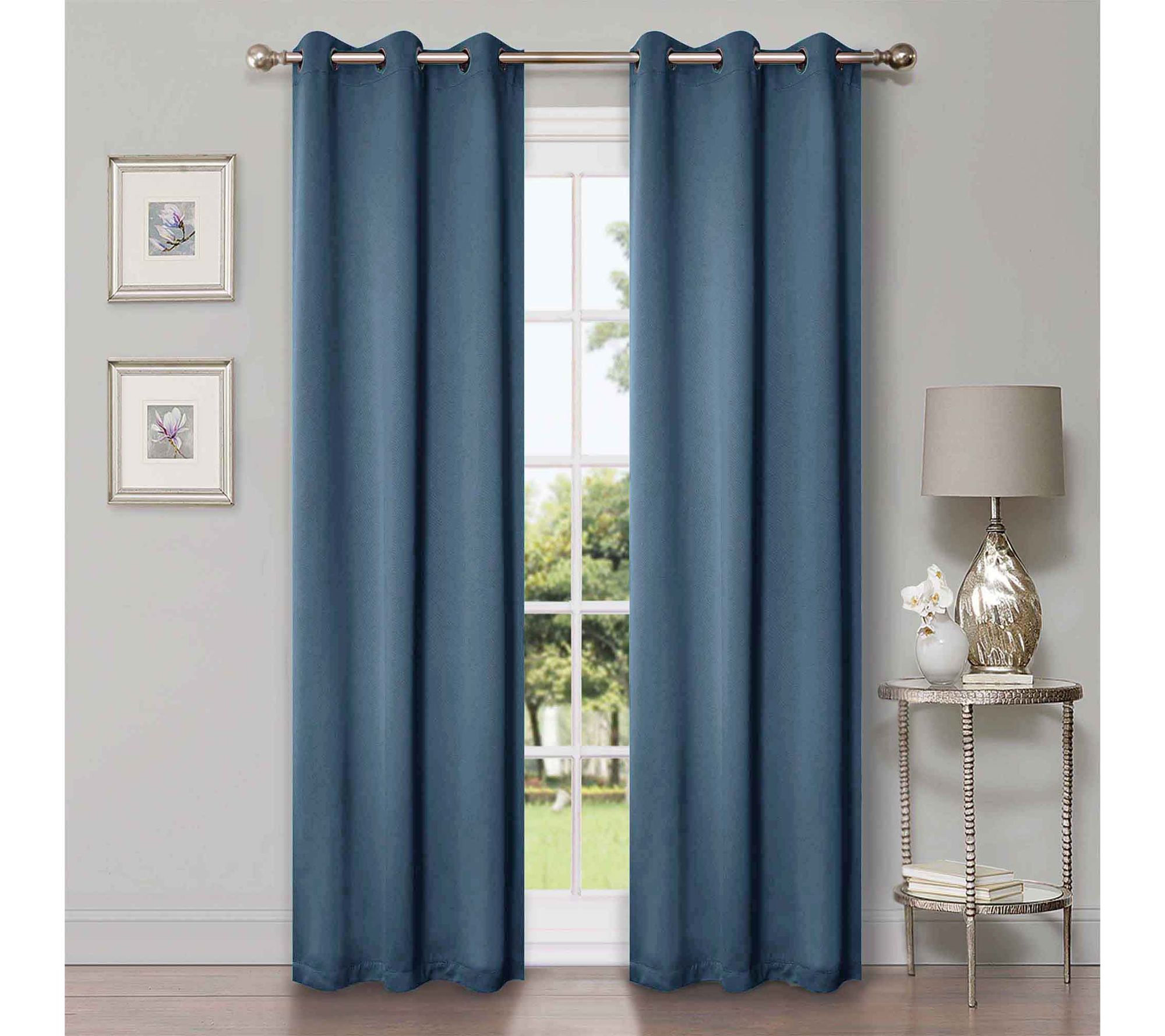 Superior Modern Solid Blackout 2-Piece Curtain Set, 42x84