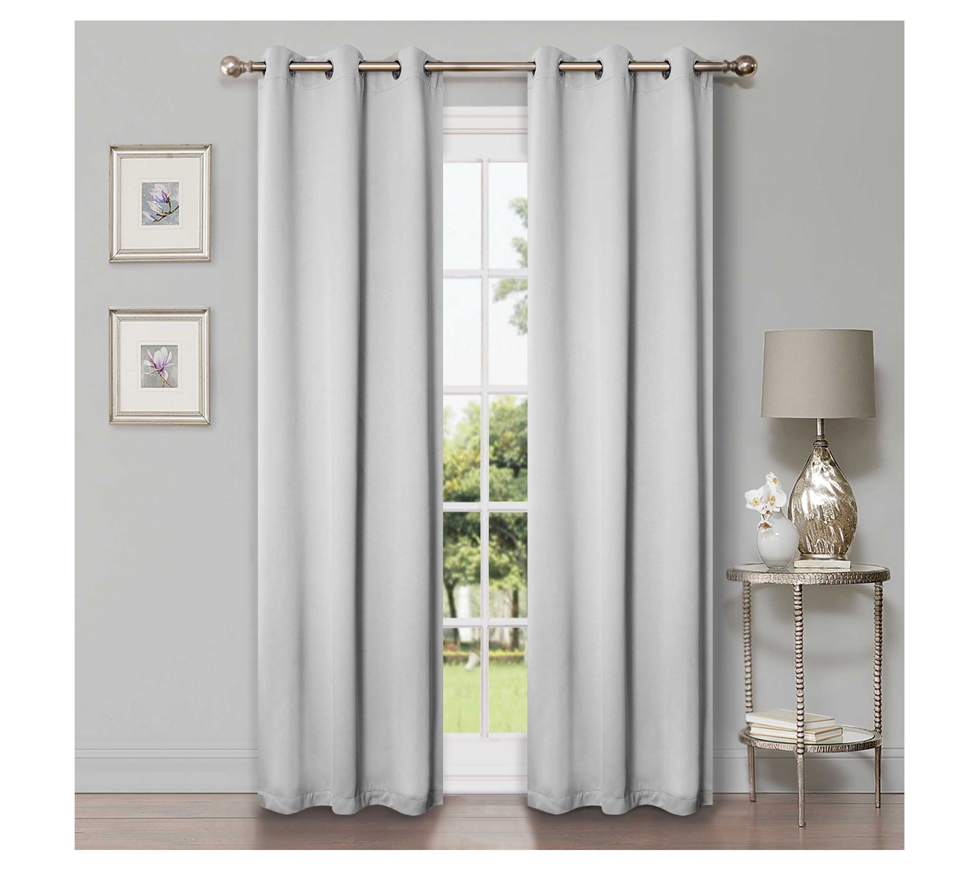 Superior Modern Solid Blackout 2-Piece Curtain Set, 42x84