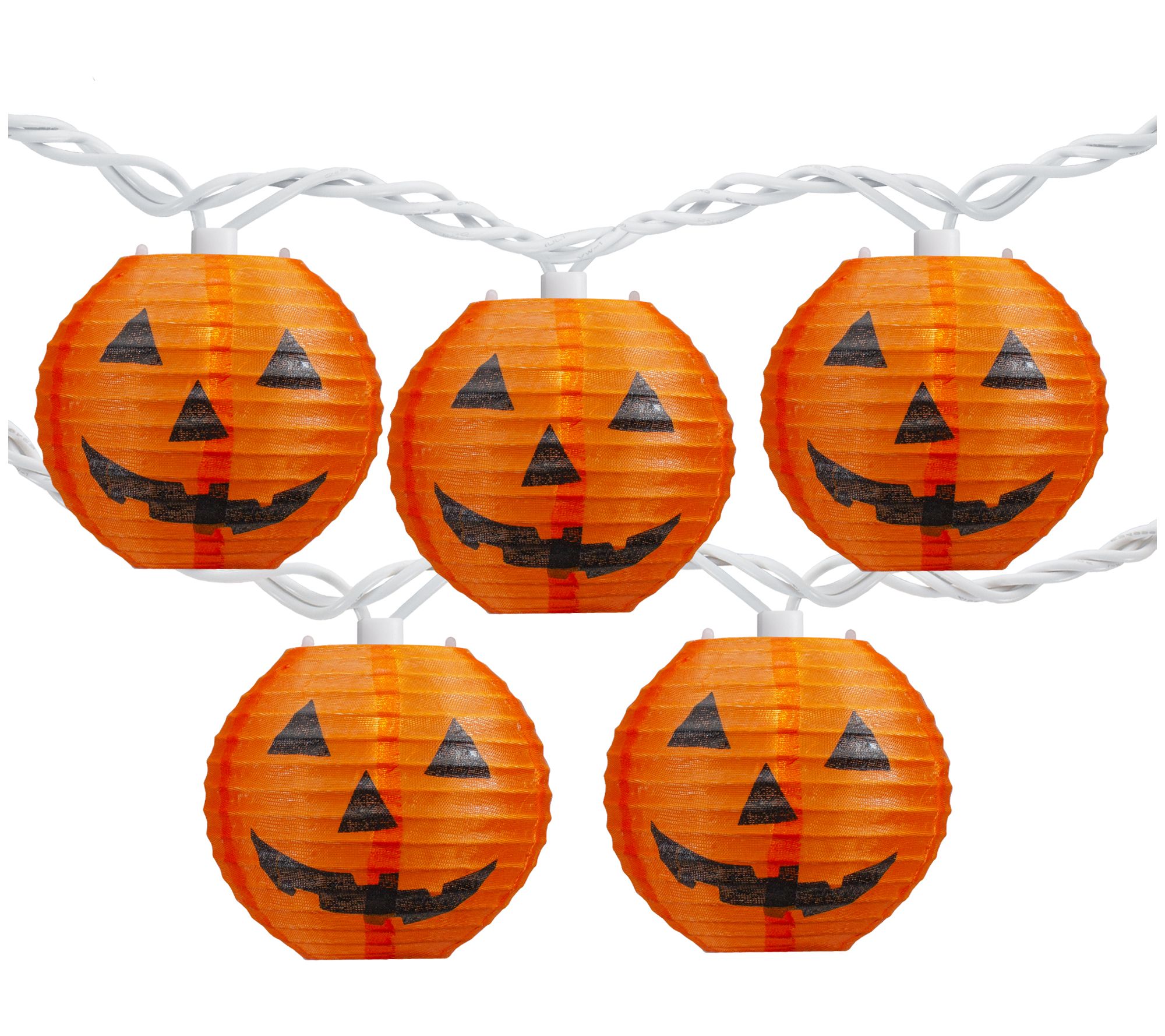 Northlight 10 Orange Jack-O'-Lantern Paper Lantern Lights