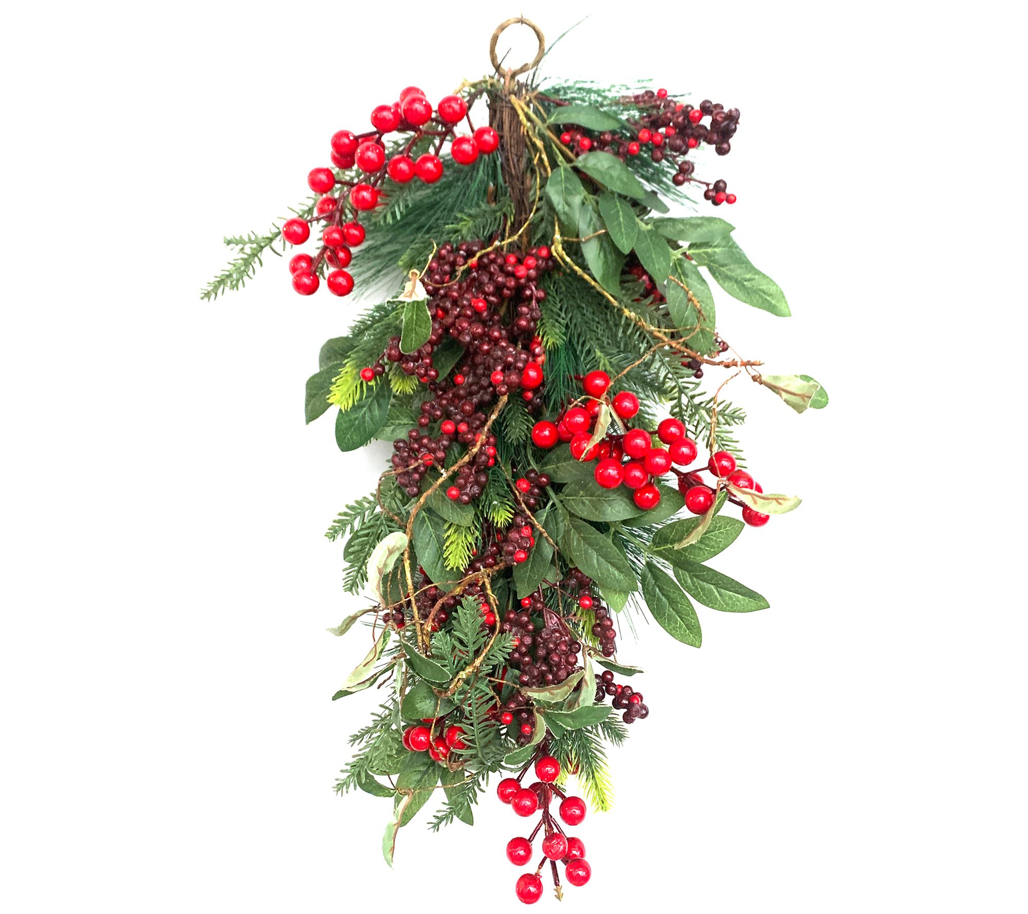 Brite Star 24" Mixed Pine Drop with Berries andOlive Leaves