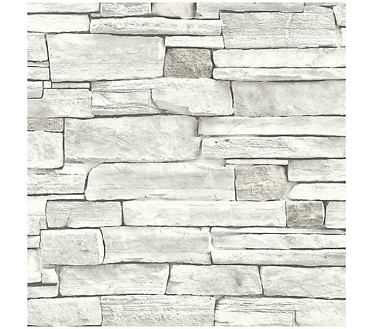 NextWall Faux Stacked Stone Peel and Stick Wallpaper Roll