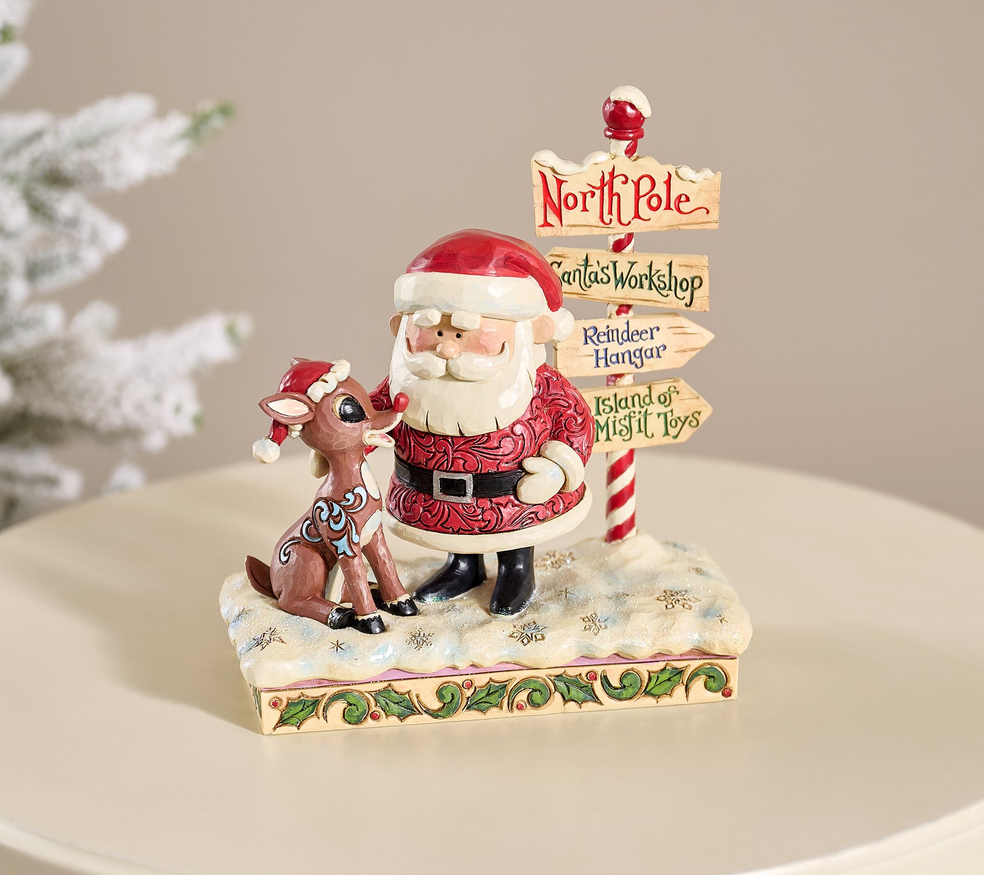 Jim Shore Illuminated Rudolph with Santa Claus