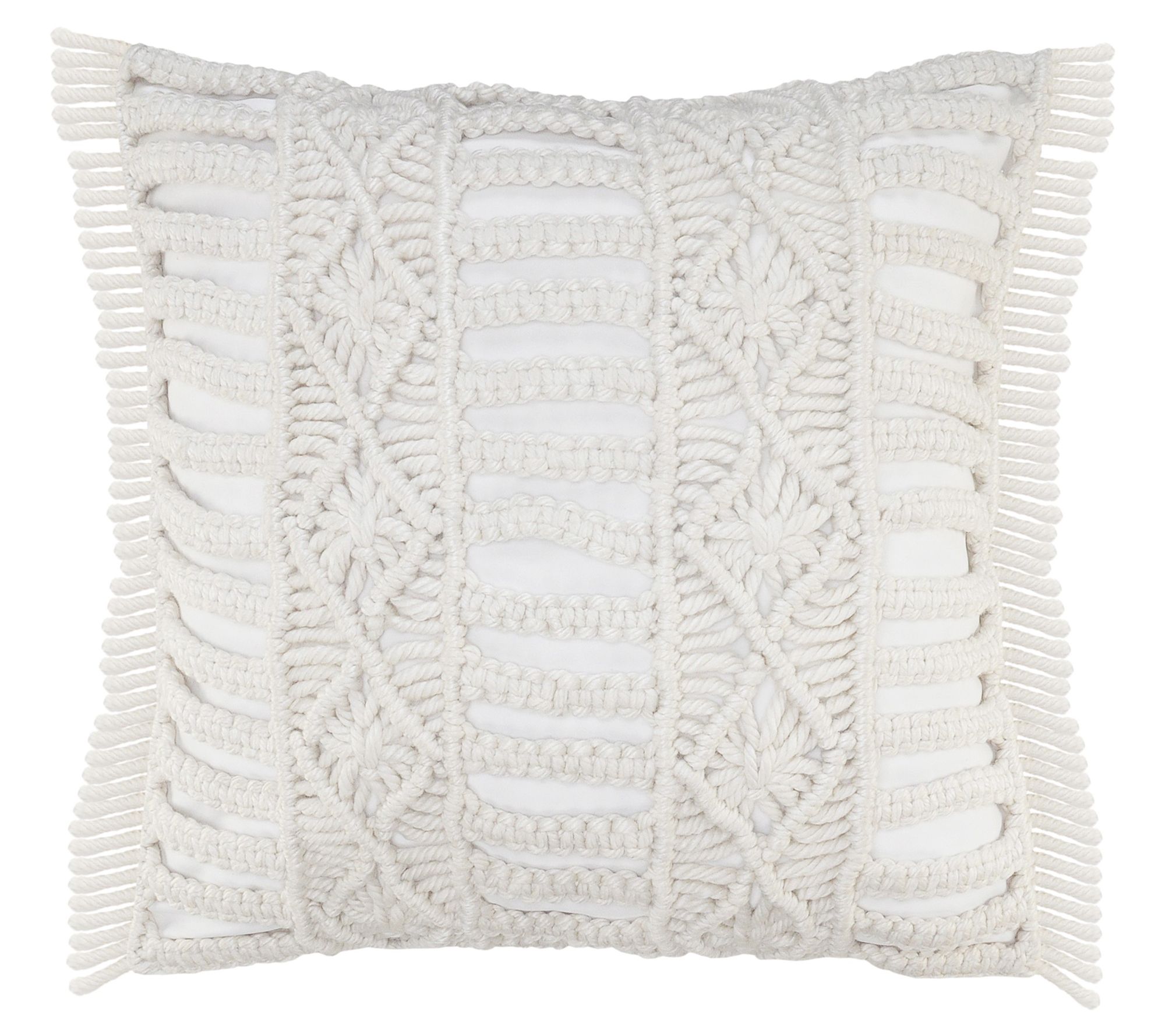 Mina Victory Life Styles Cotton Knitted 18x18 Indoor Throw Pillows Set Of  2 White : Target