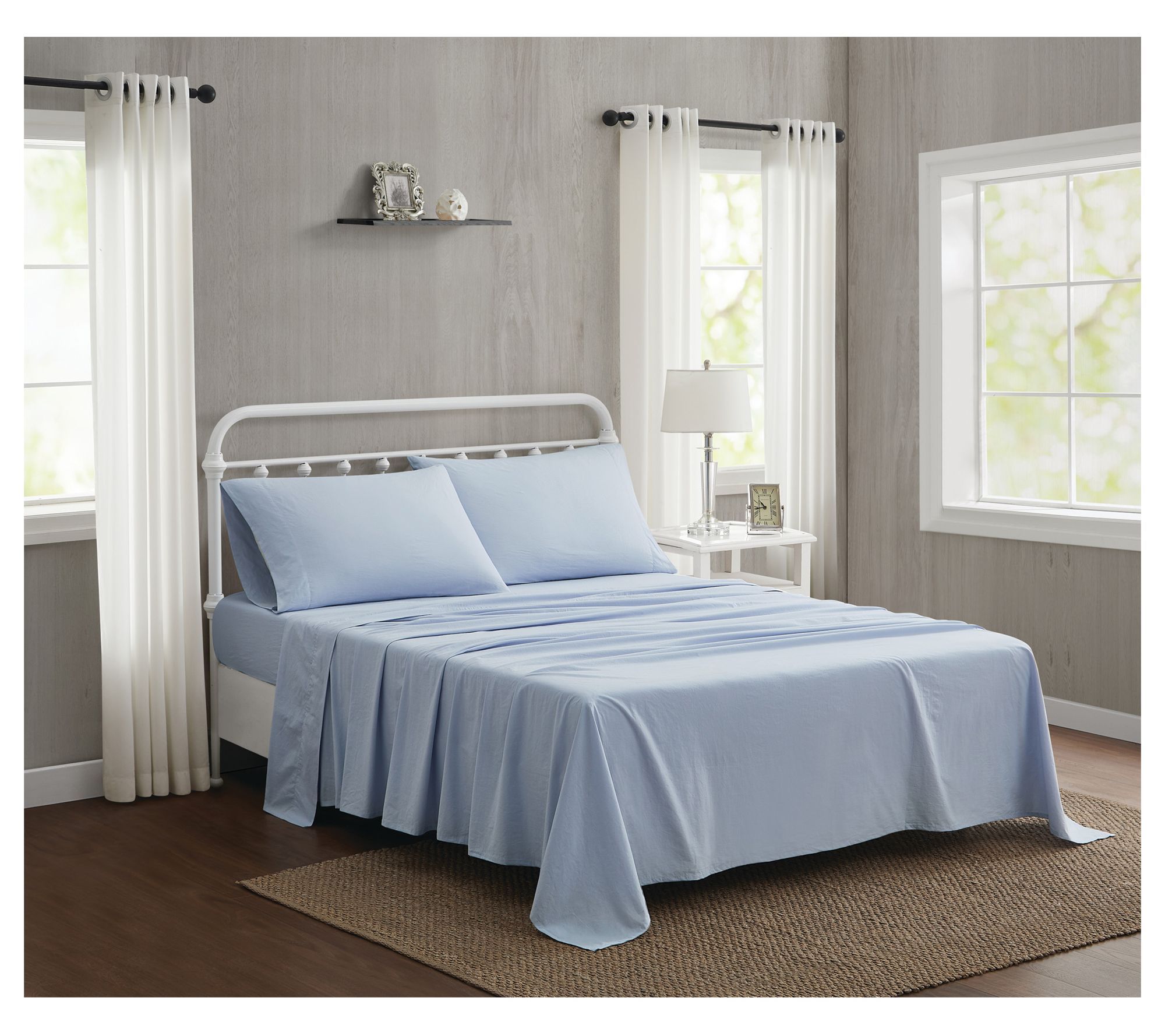 The Farmhouse by Rachel Ashwell Washed Cotton Fll Sheet Set - QVC.com