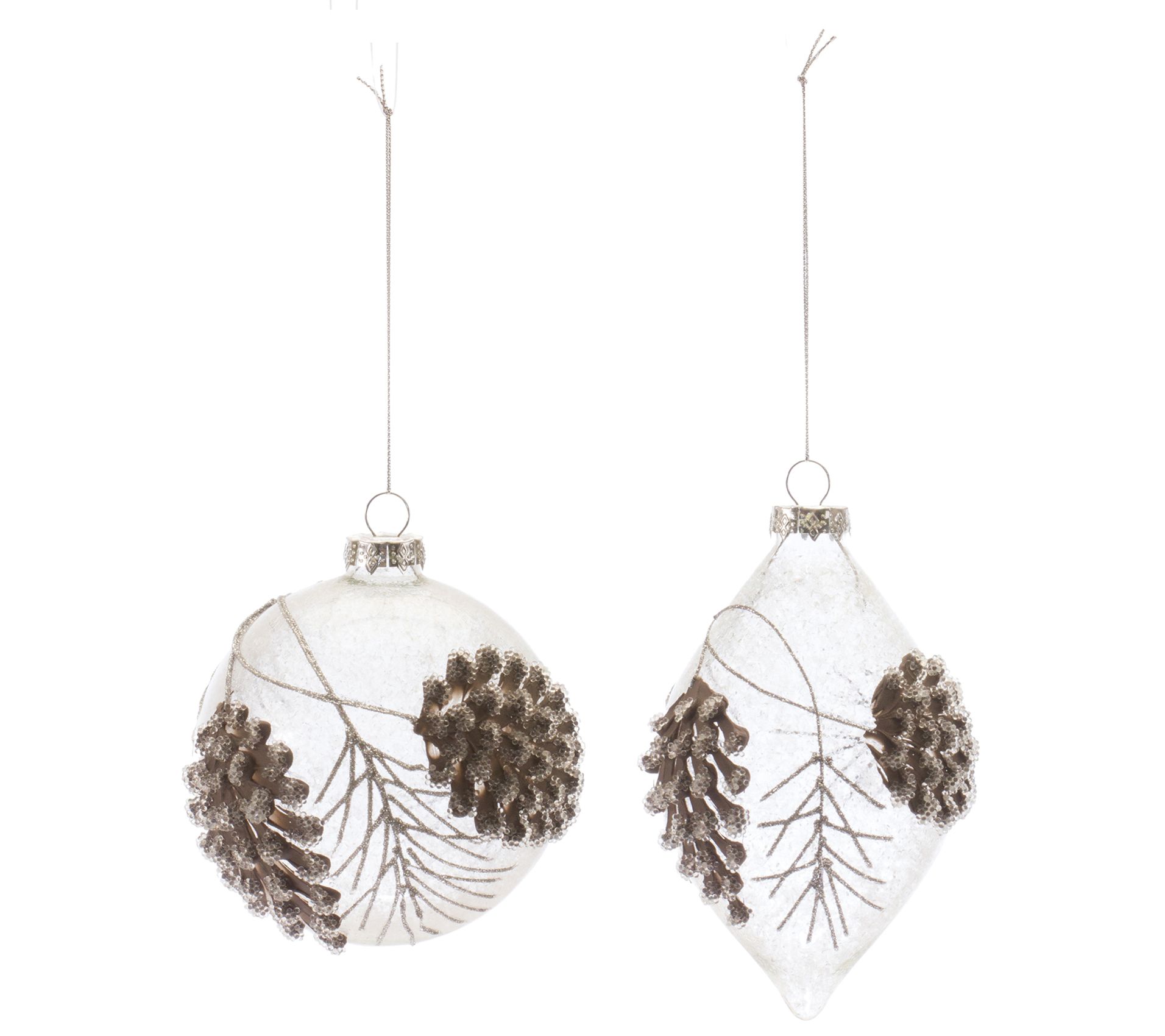 Melrose Beaded Glass Pinecone Ornament (Set o f 6)