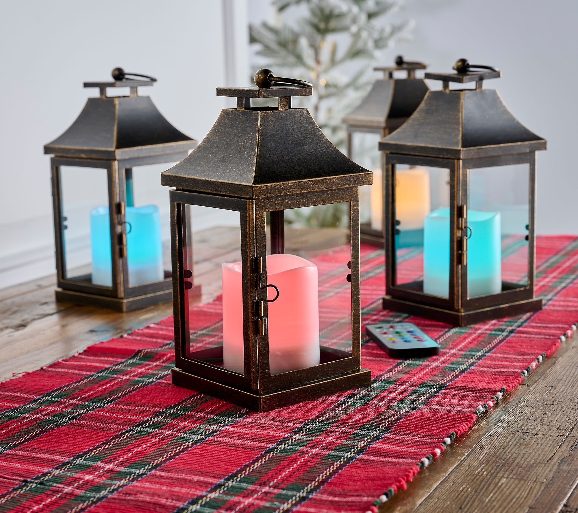 Home Reflections Small & Large Mercury Lantern w/ Fairy Lights