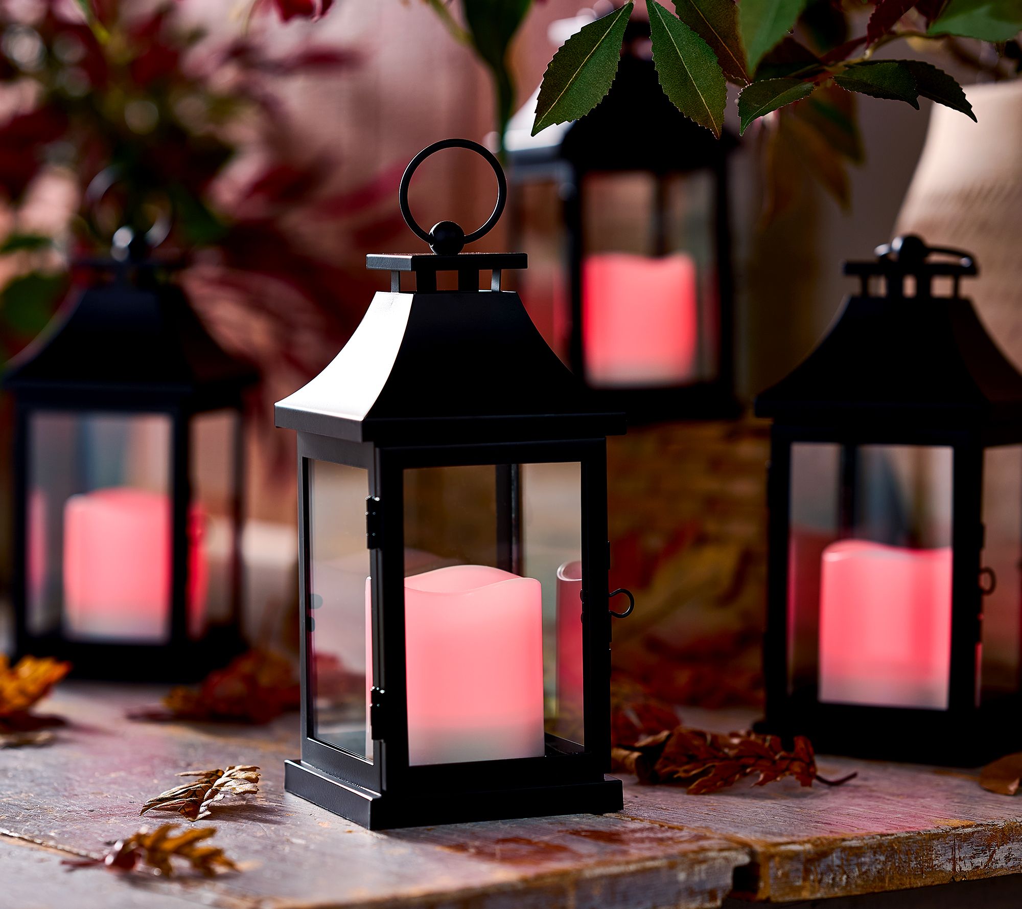 Home Reflections Small & Large Mercury Lantern w/ Fairy Lights