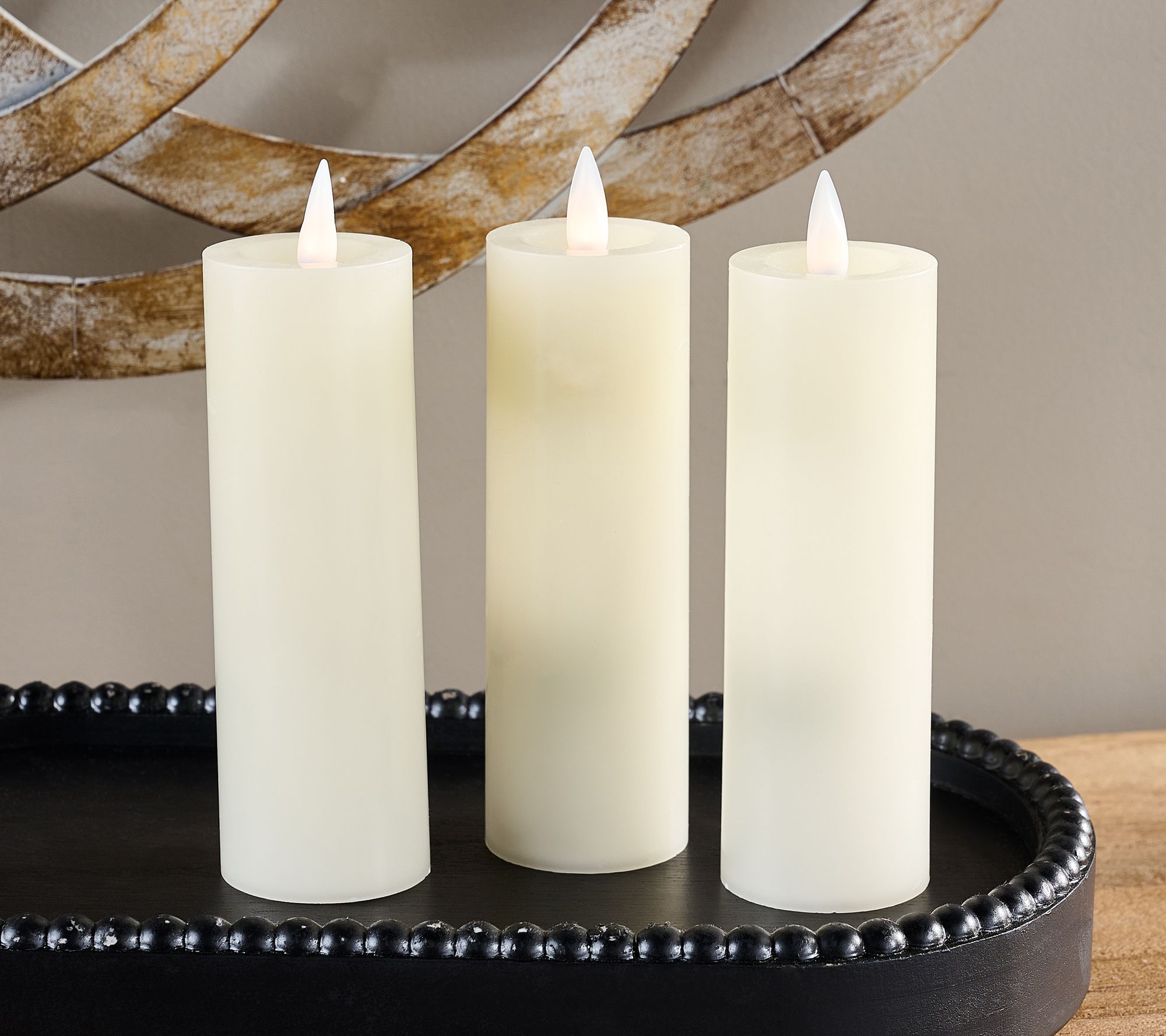 Set of 3 2x6 Candle Light Candles with Remote by Valerie