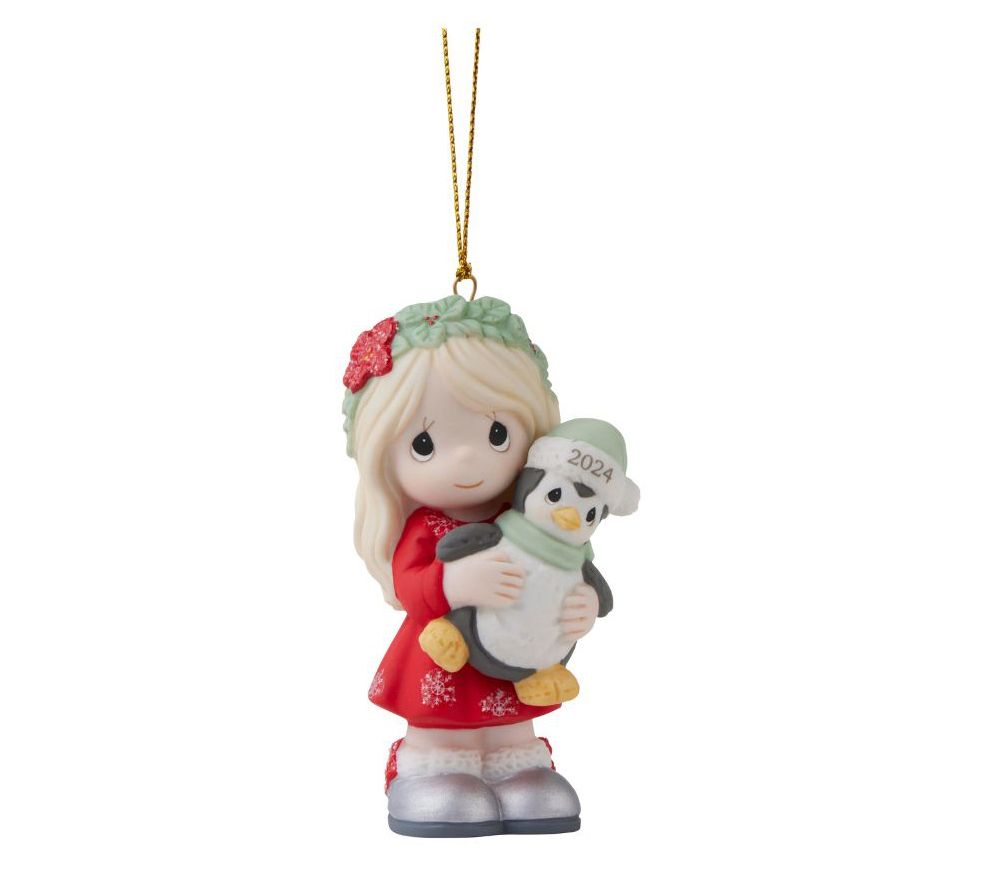 Precious Moments Merry Little Christmas Dated Girl Ornament - QVC.com