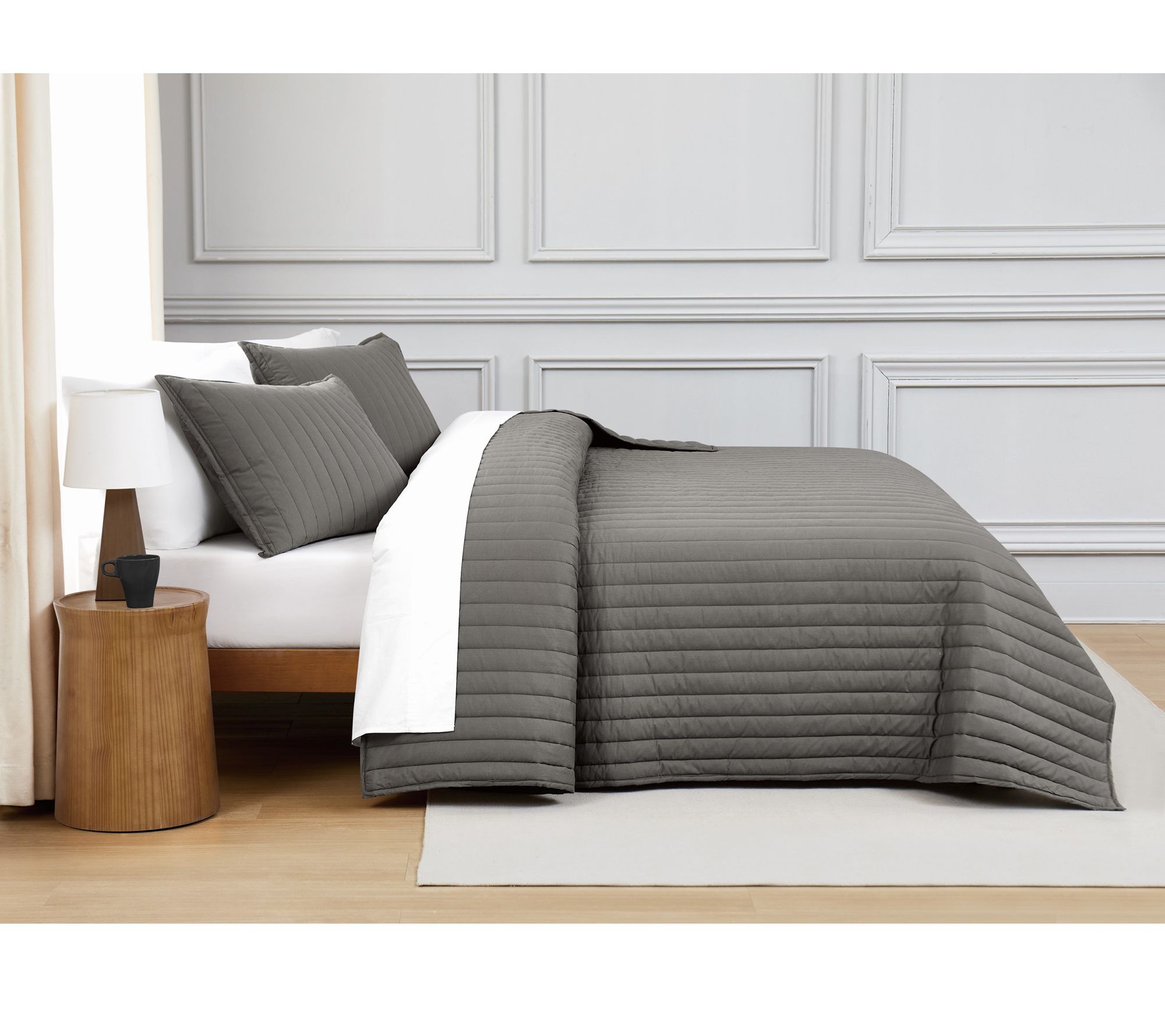 Brooklyn Loom Oversized Cotton Percale King 3pcQuilt Set