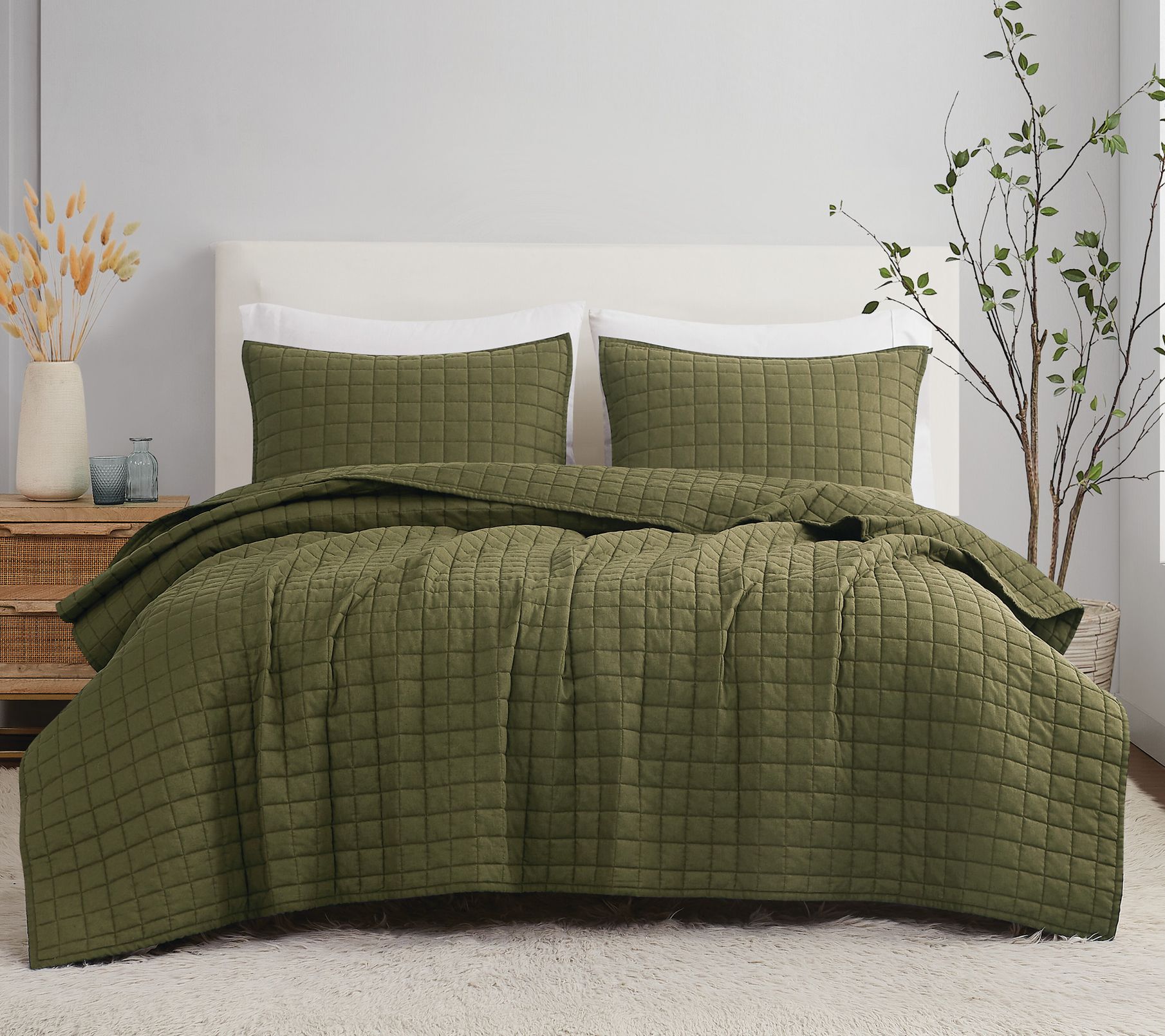 Brooklyn Loom Flax Linen King 3-Piece Quilt Set