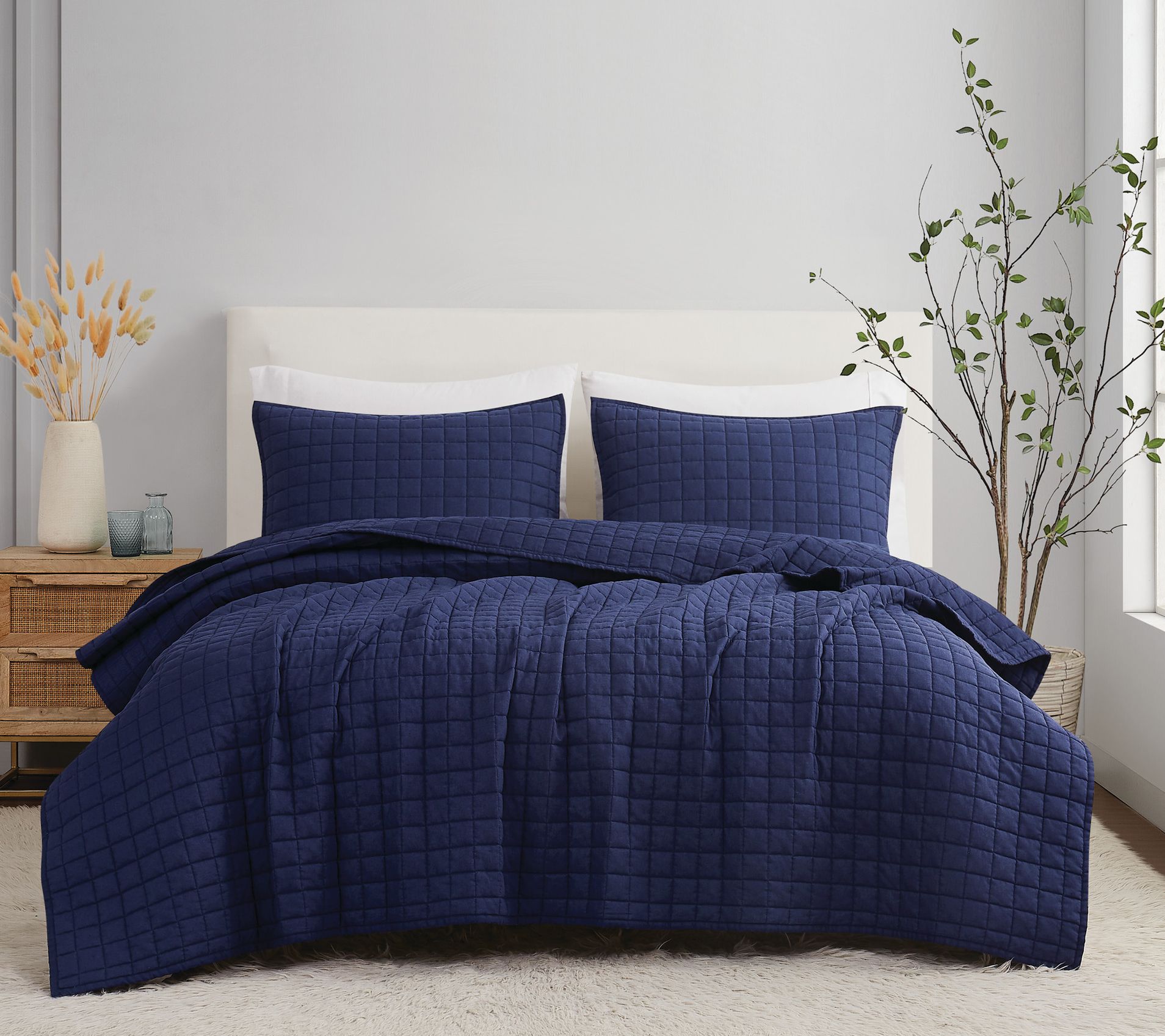 Brooklyn Loom Flax Linen King 3-Piece Quilt Set