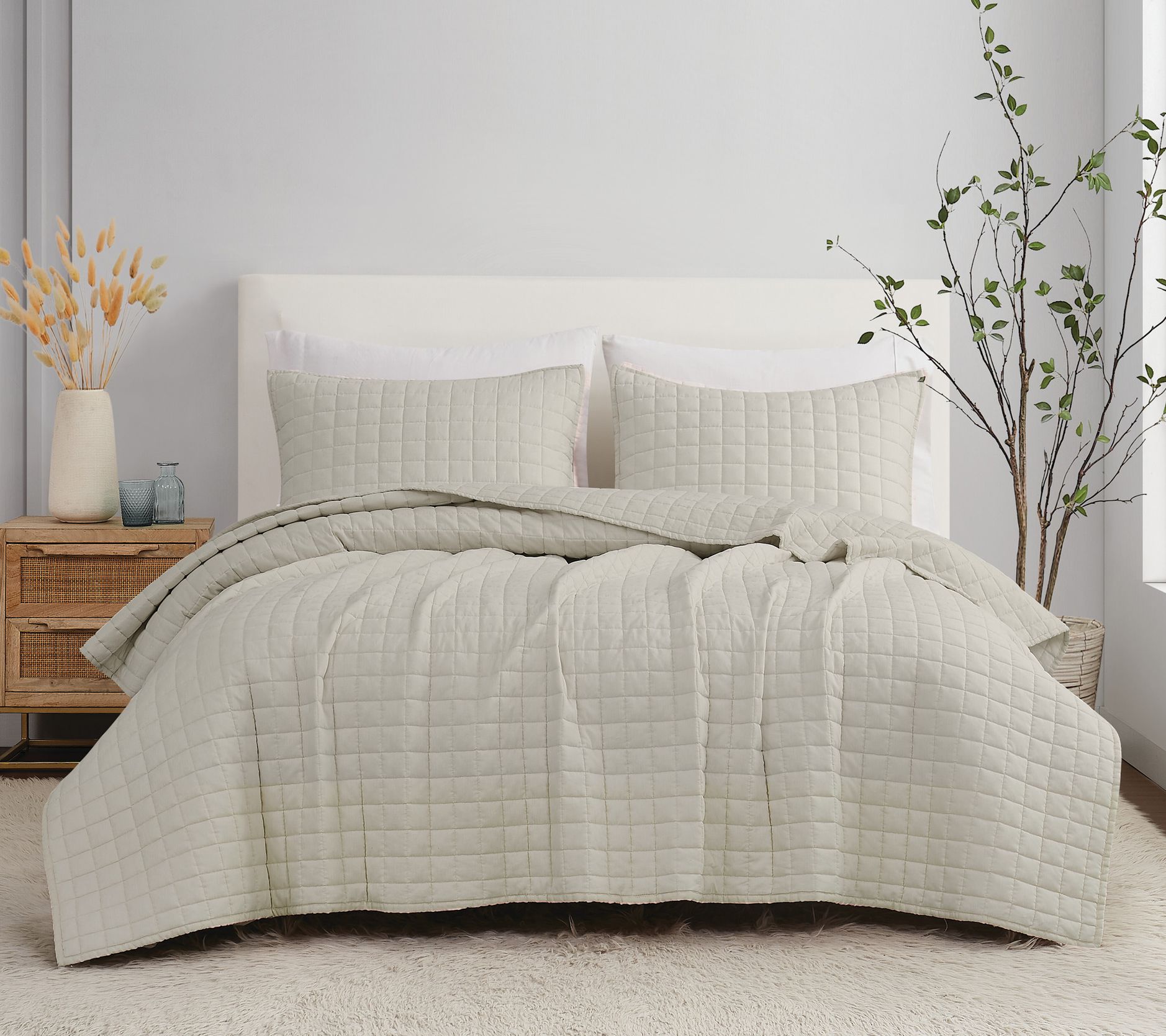 Brooklyn Loom Flax Linen King 3-Piece Quilt Set