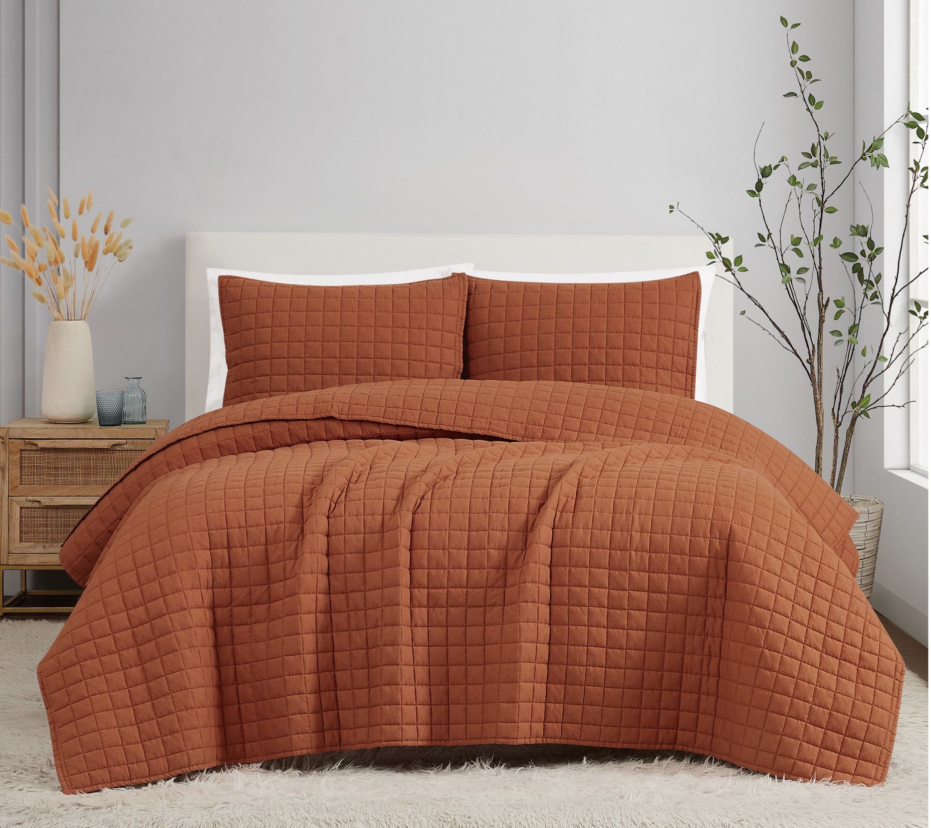 Brooklyn Loom Flax Linen King 3-Piece Quilt Set