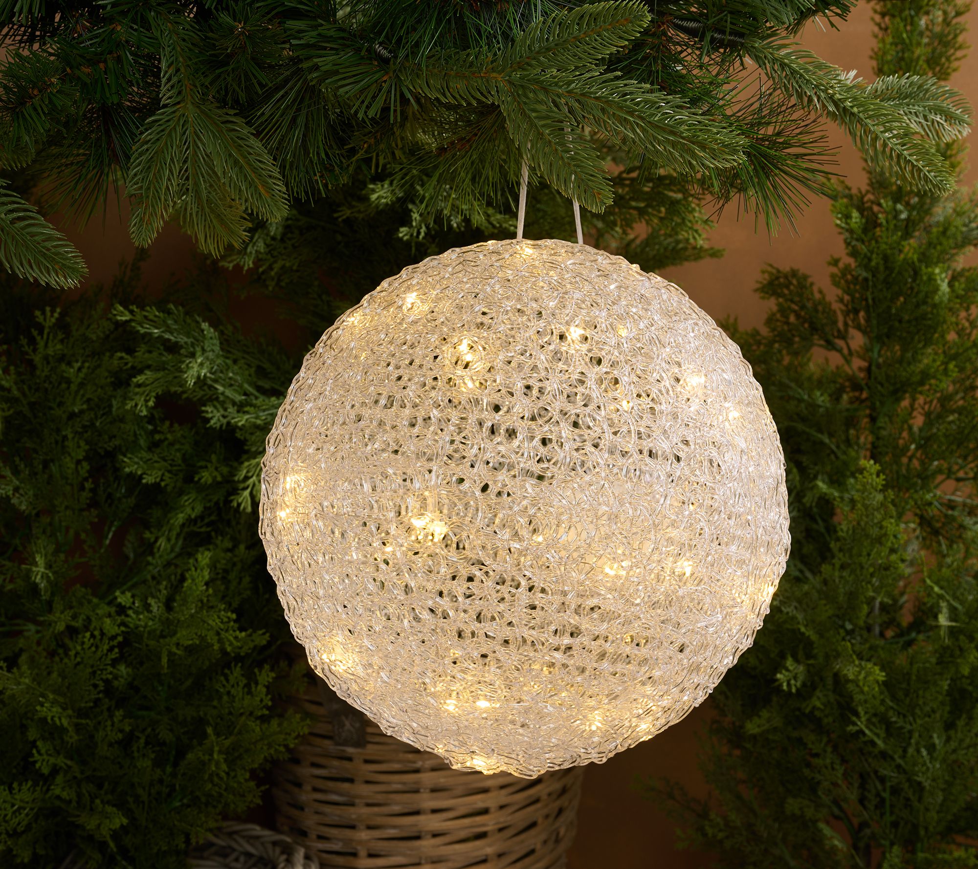 "As Is" 12" Indoor/Outdoor Illuminated Snowball Sphere by Kim Gravel
