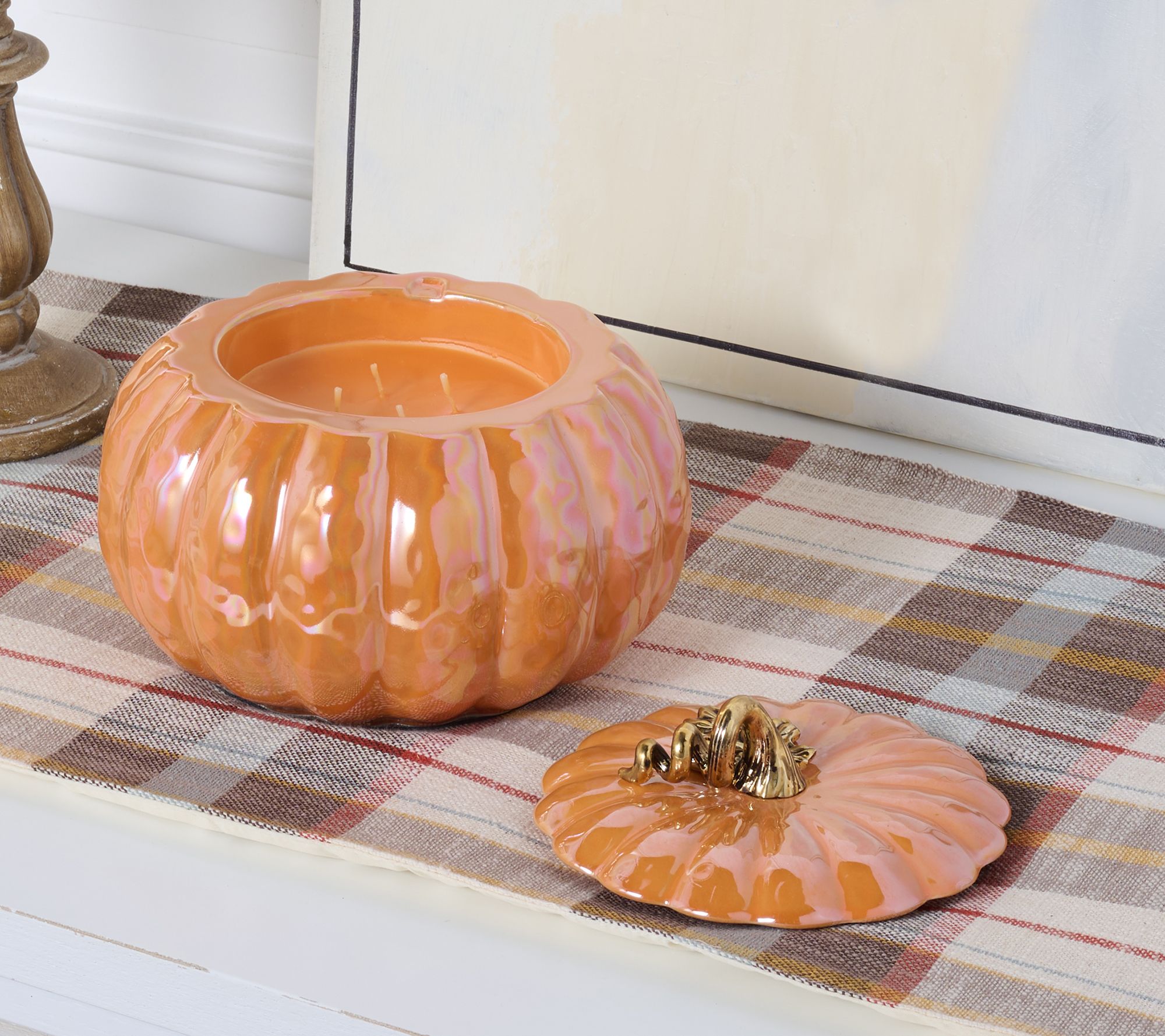 HomeWorx by Slatkin + Co. 14oz Heirloom Shimmer Pumpkin Candle