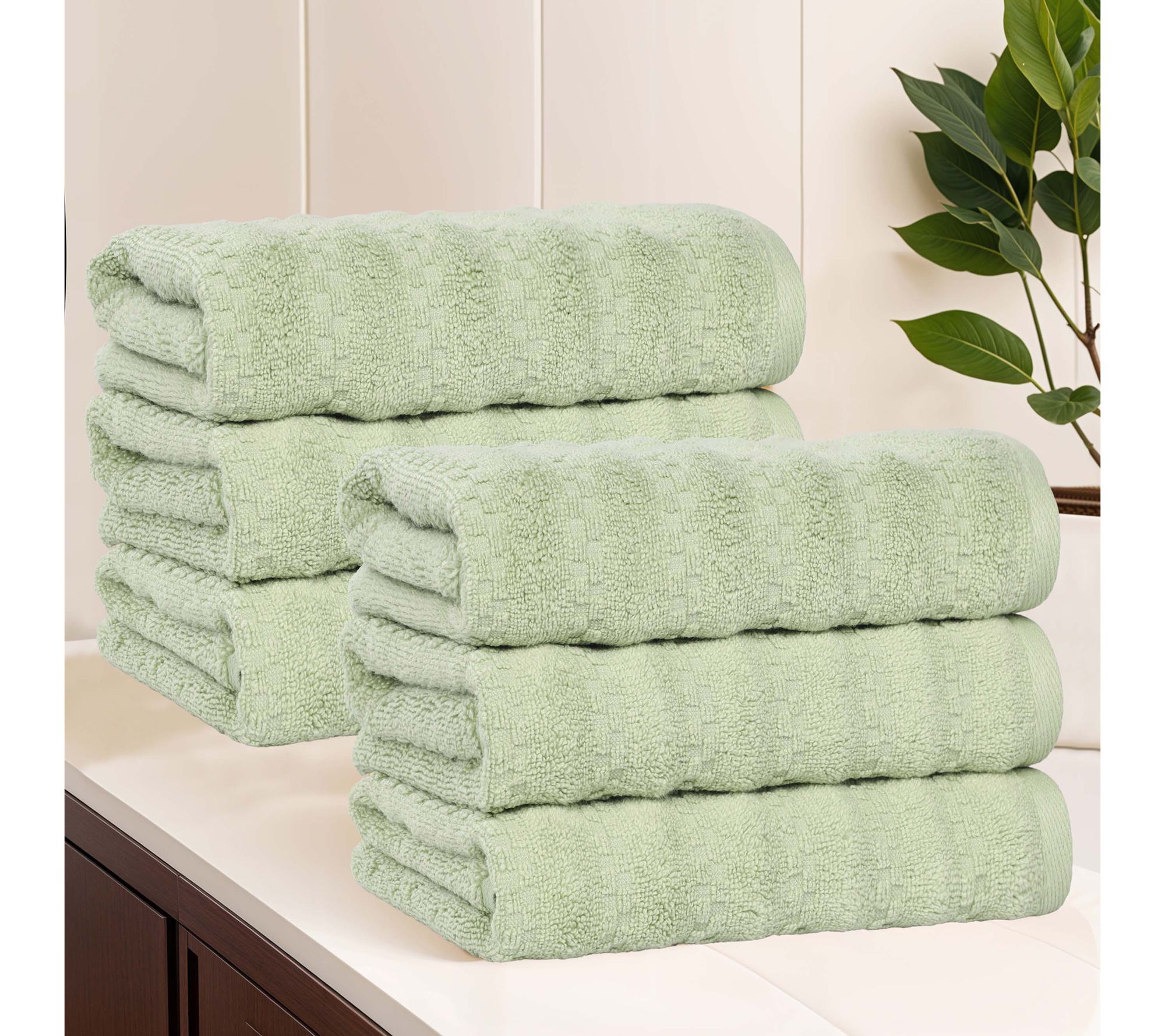 Superior 6 Piece Zuma Zero Twist Cotton Soft Hand Towel Set