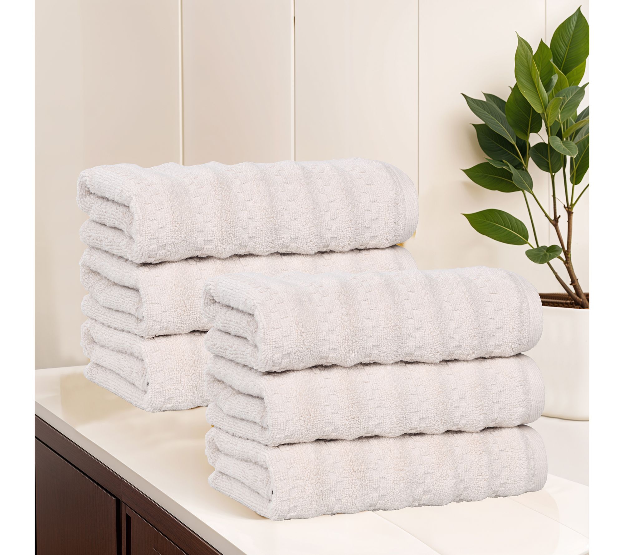 Superior 6 Piece Zuma Zero Twist Cotton Soft Hand Towel Set