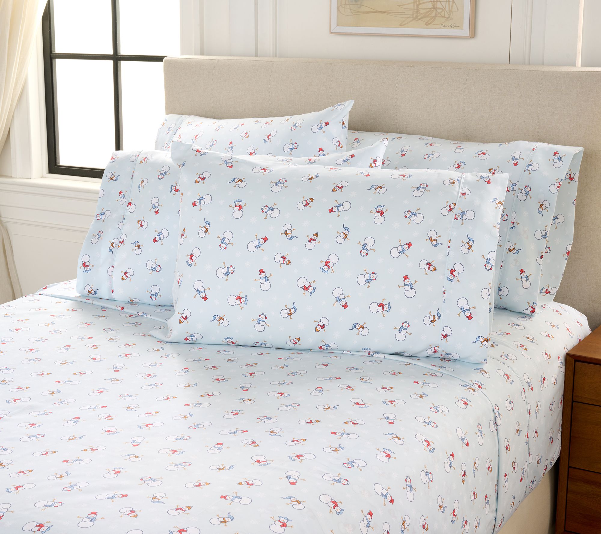 Home Reflections Double Brushed 6pc Holiday Sheets