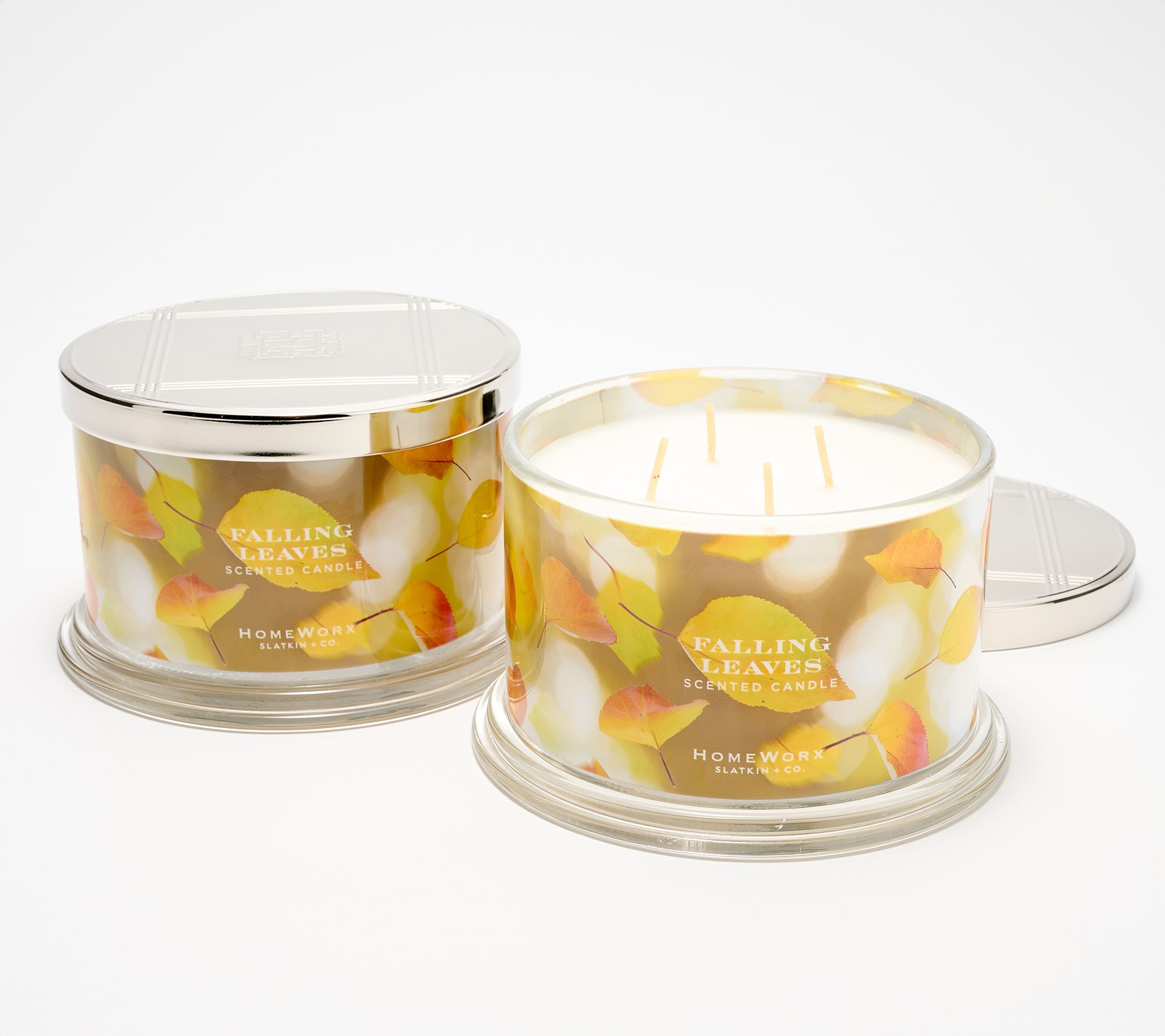 HomeWorx by Slatkin + Co. S/2 18-oz. Falling Leaves Candles