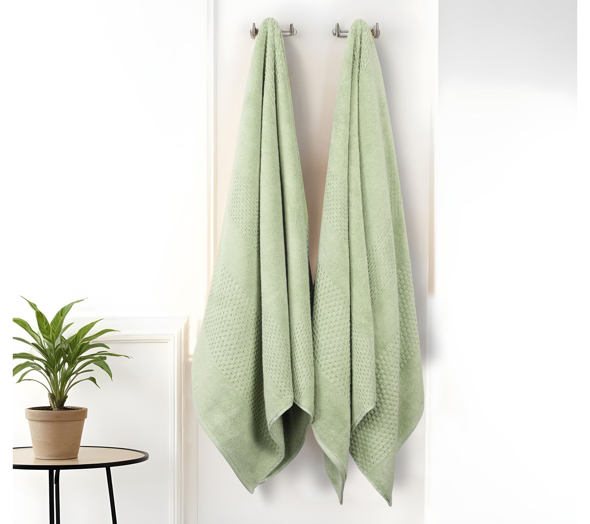 Superior 2-Piece Playa Zero Twist Cotton SolidBath Towel Set