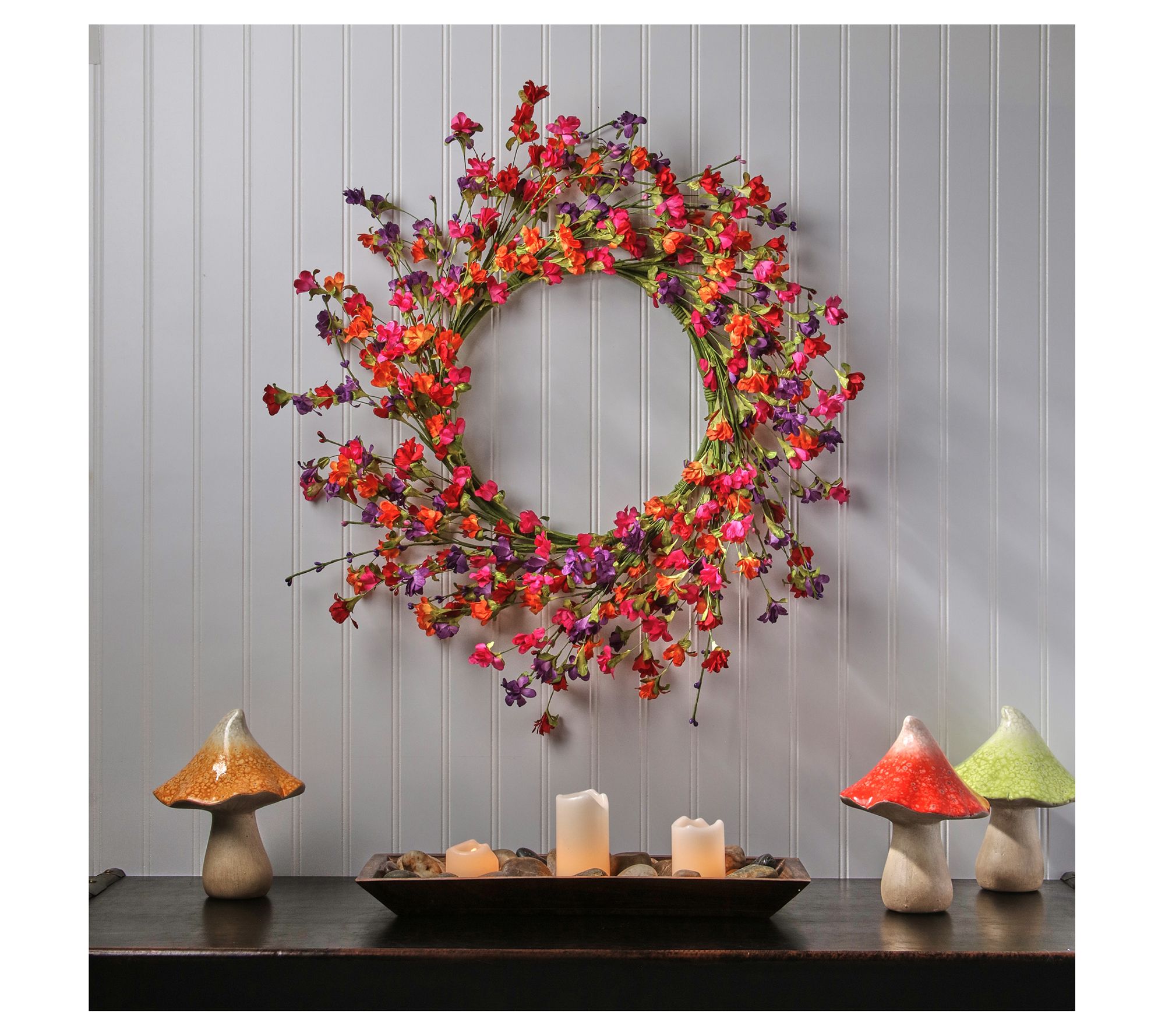 22" Wild Summer Blossom Wreath by Valerie